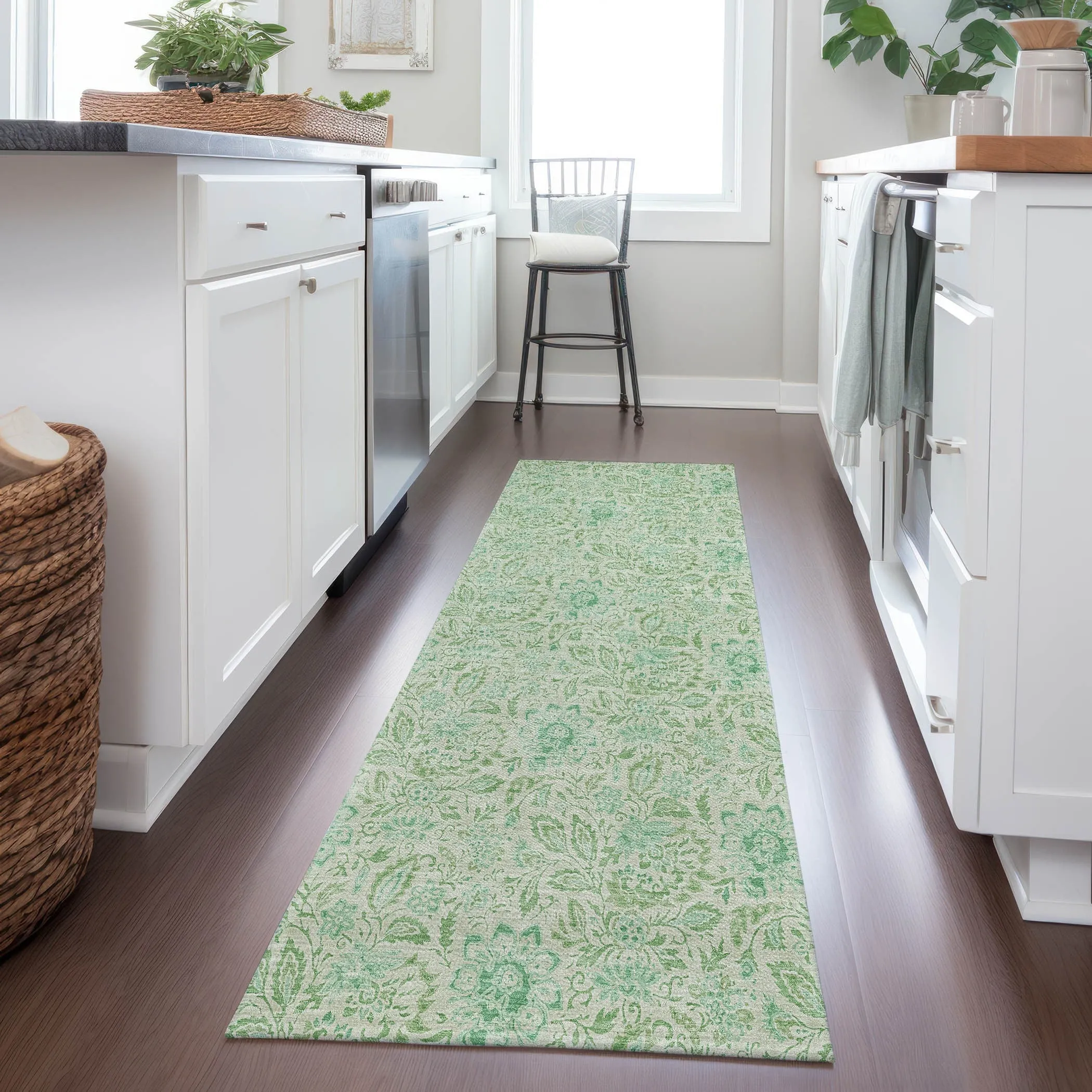 Machine Washable Indoor/ Outdoor Chantille Farmhouse Floral Rug