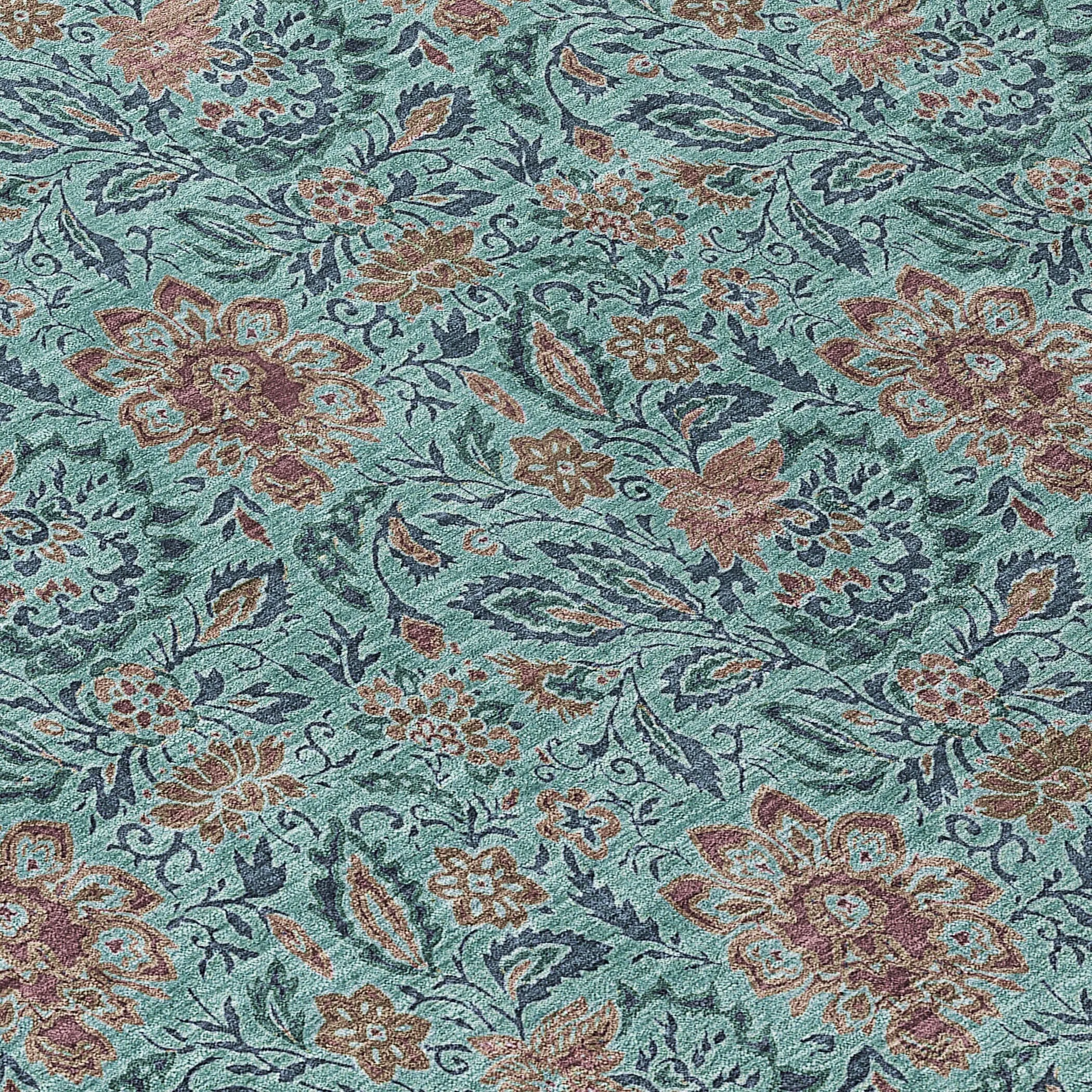 Machine Washable Indoor/ Outdoor Chantille Farmhouse Floral Rug