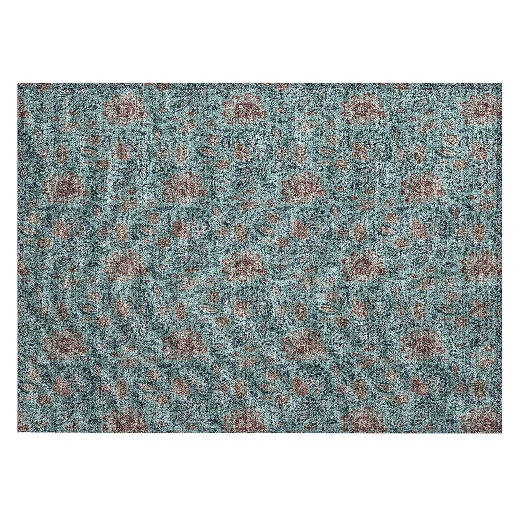 Machine Washable Indoor/ Outdoor Chantille Farmhouse Floral Rug