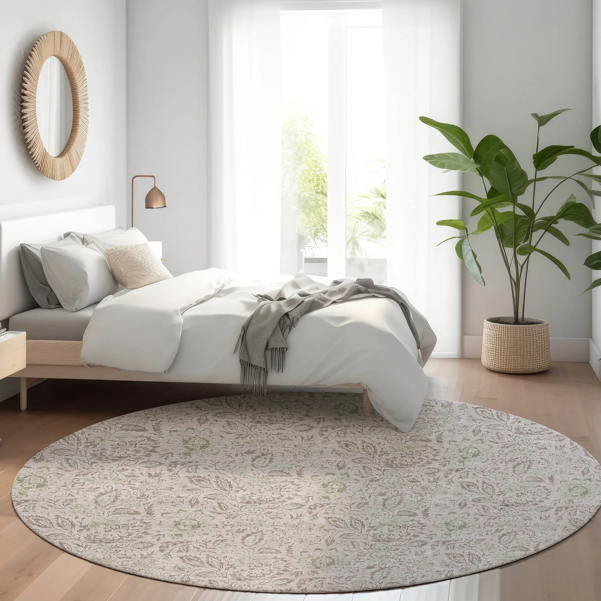 Machine Washable Indoor/ Outdoor Chantille Farmhouse Floral Rug
