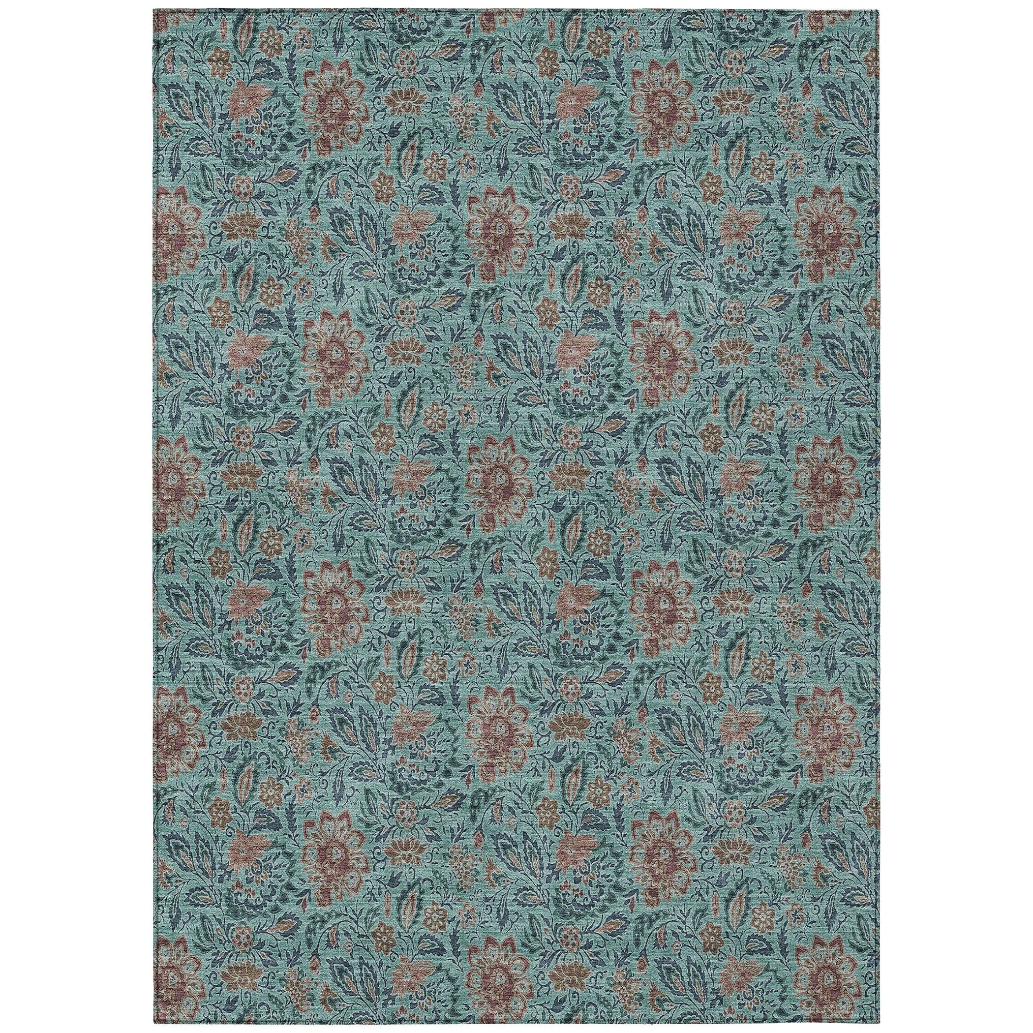 Machine Washable Indoor/ Outdoor Chantille Farmhouse Floral Rug
