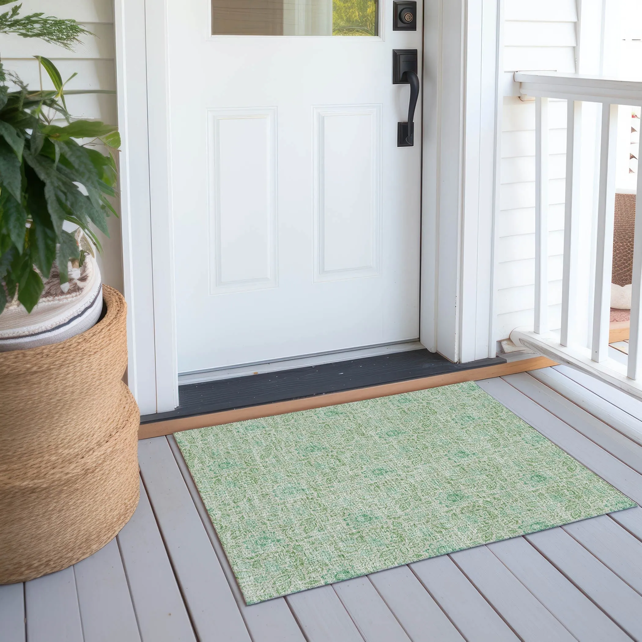 Machine Washable Indoor/ Outdoor Chantille Farmhouse Floral Rug