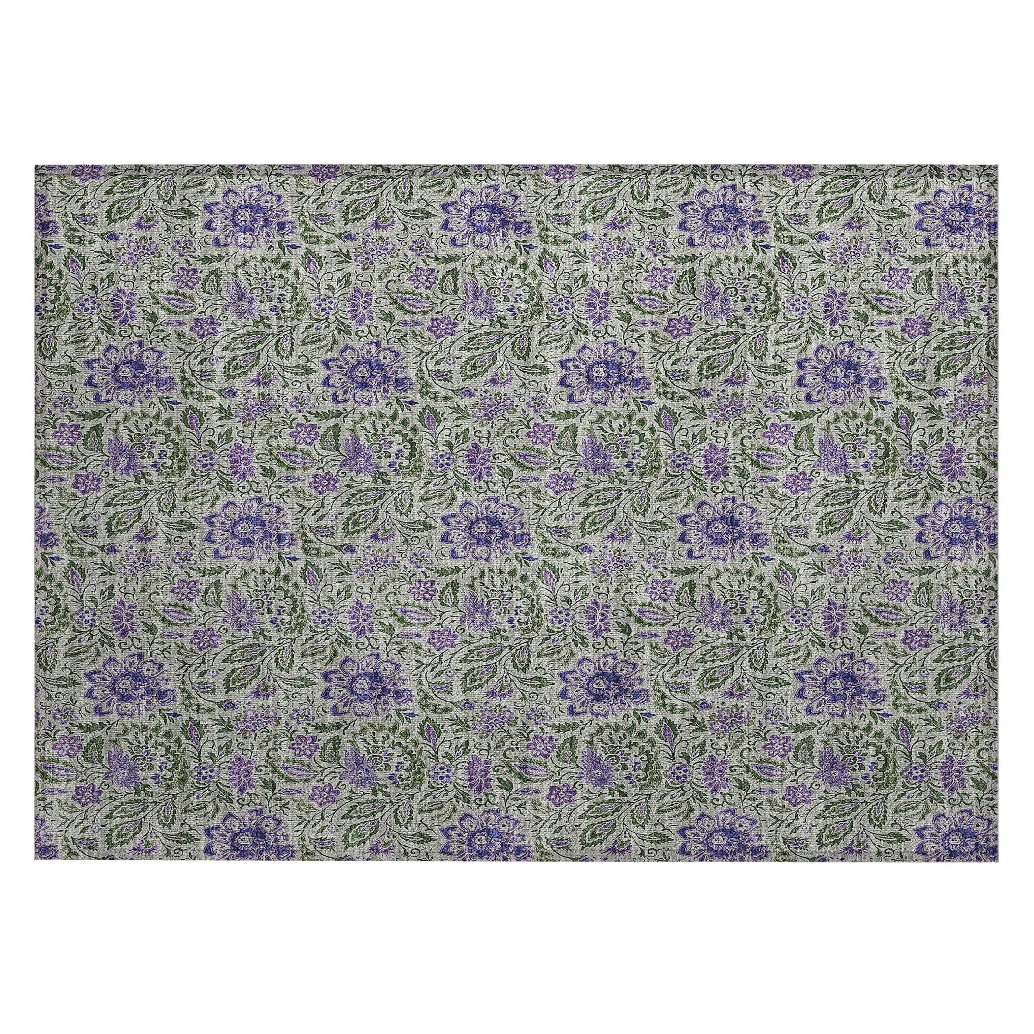 Machine Washable Indoor/ Outdoor Chantille Farmhouse Floral Rug