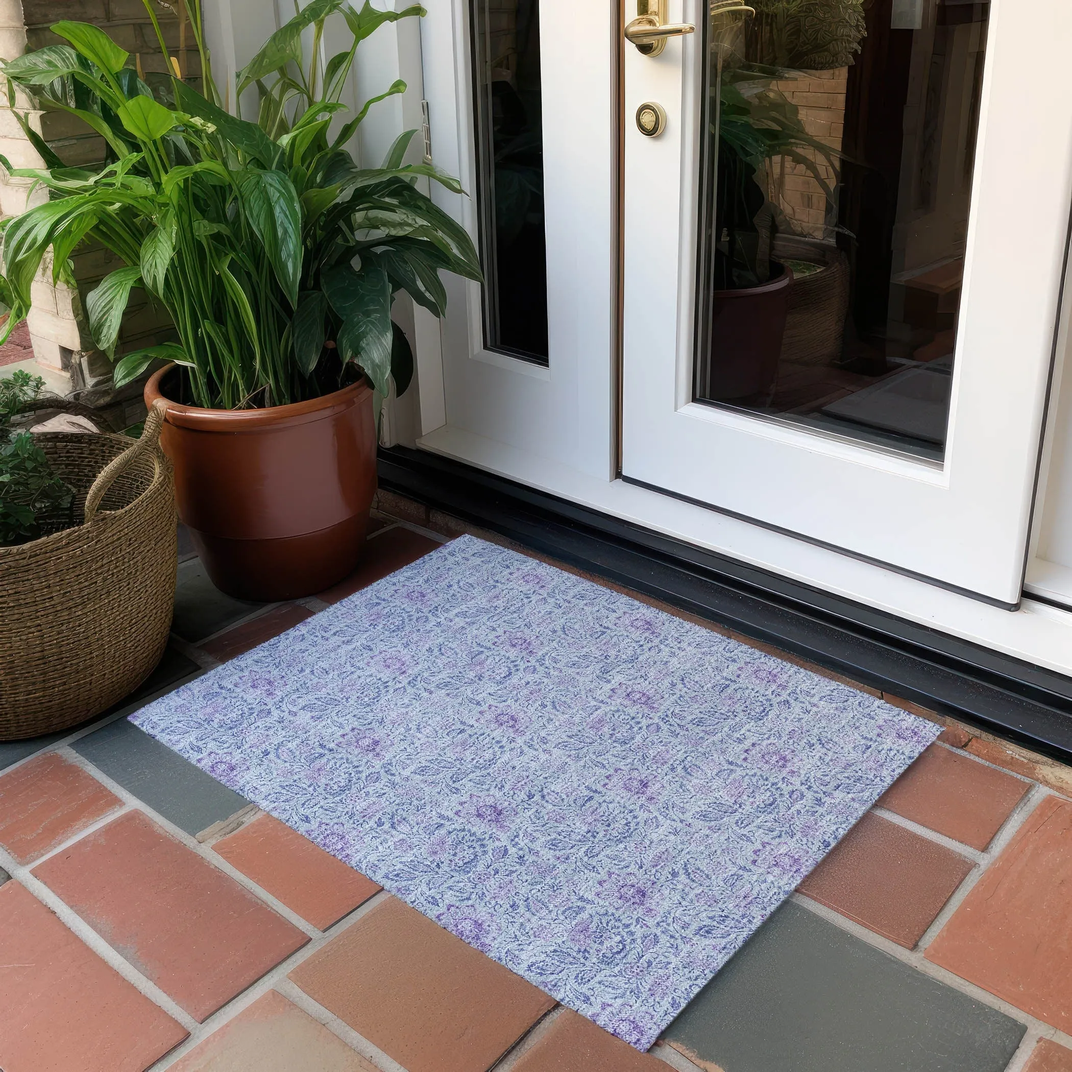 Machine Washable Indoor/ Outdoor Chantille Farmhouse Floral Rug