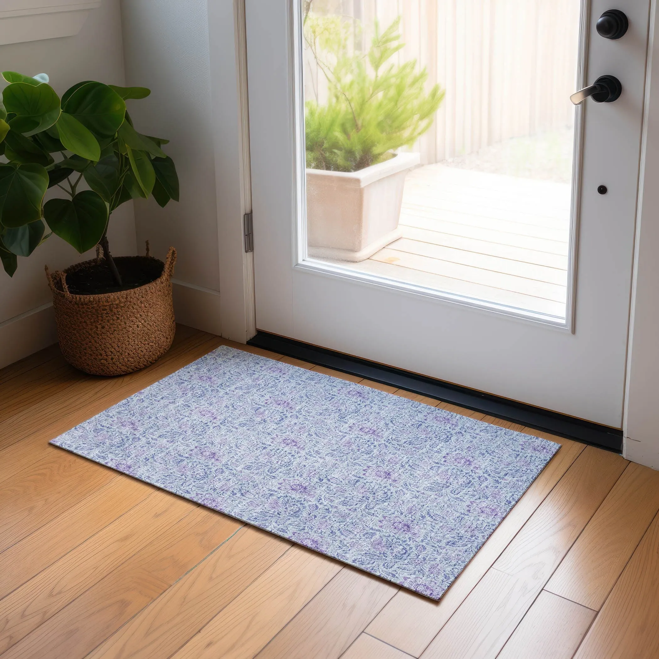 Machine Washable Indoor/ Outdoor Chantille Farmhouse Floral Rug