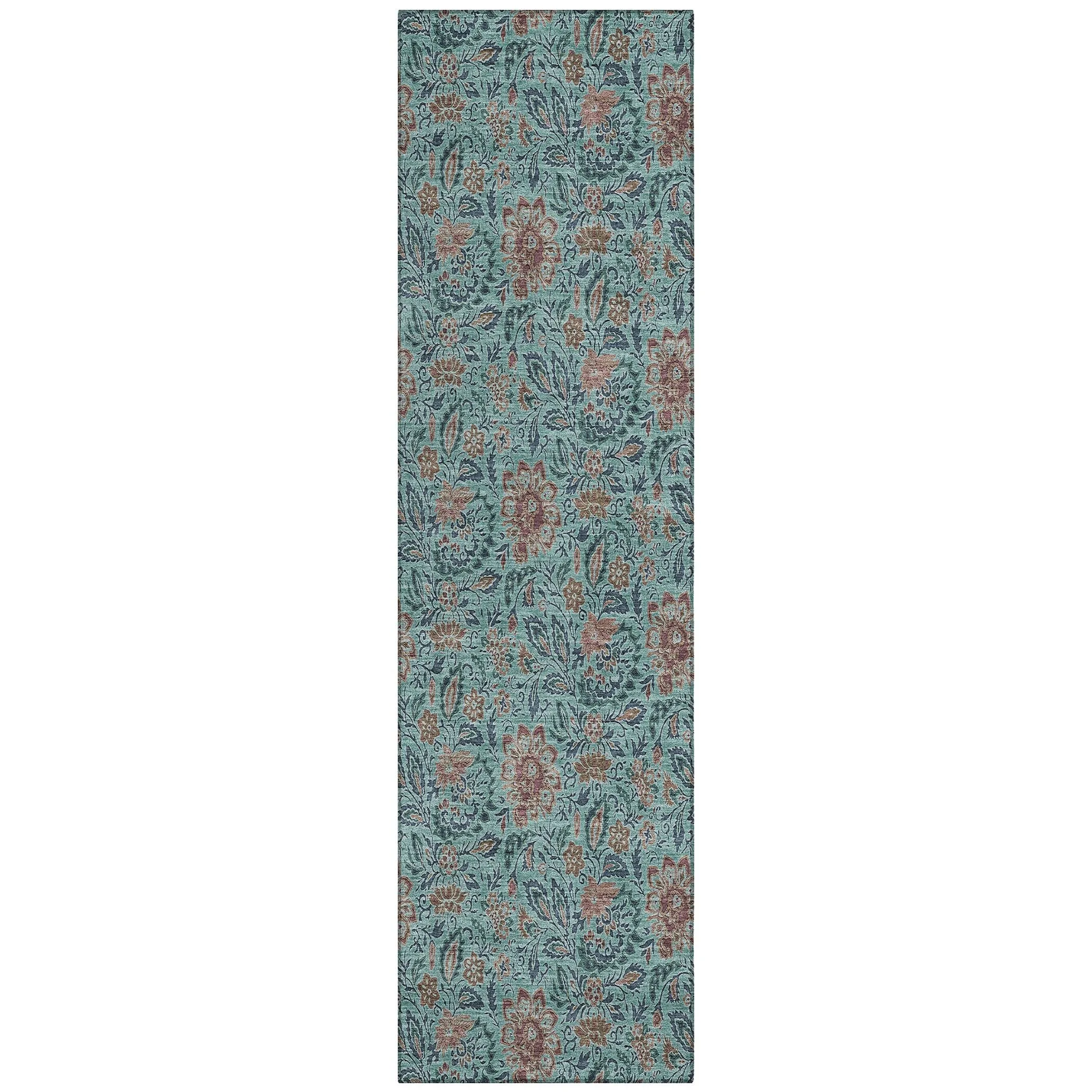 Machine Washable Indoor/ Outdoor Chantille Farmhouse Floral Rug
