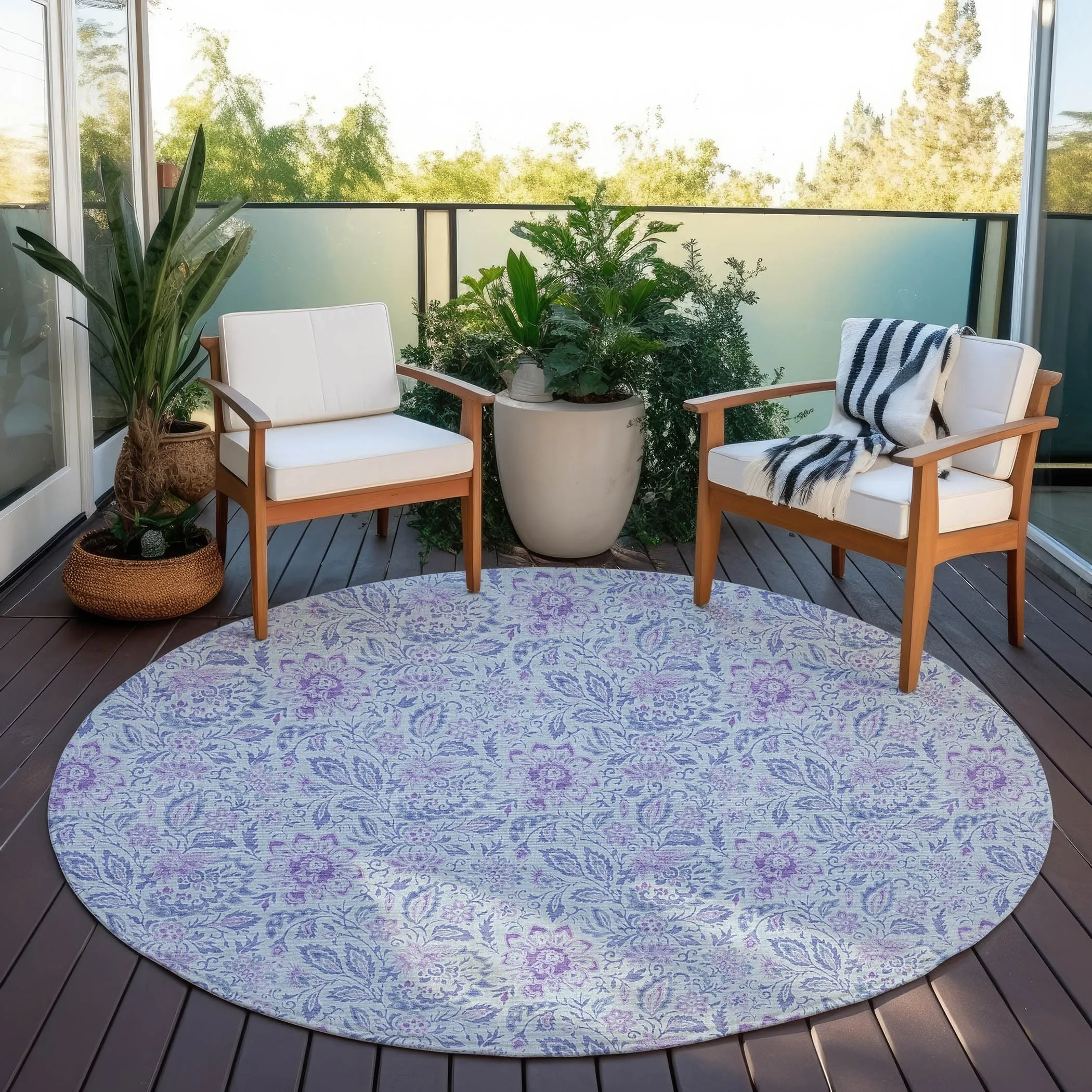 Machine Washable Indoor/ Outdoor Chantille Farmhouse Floral Rug