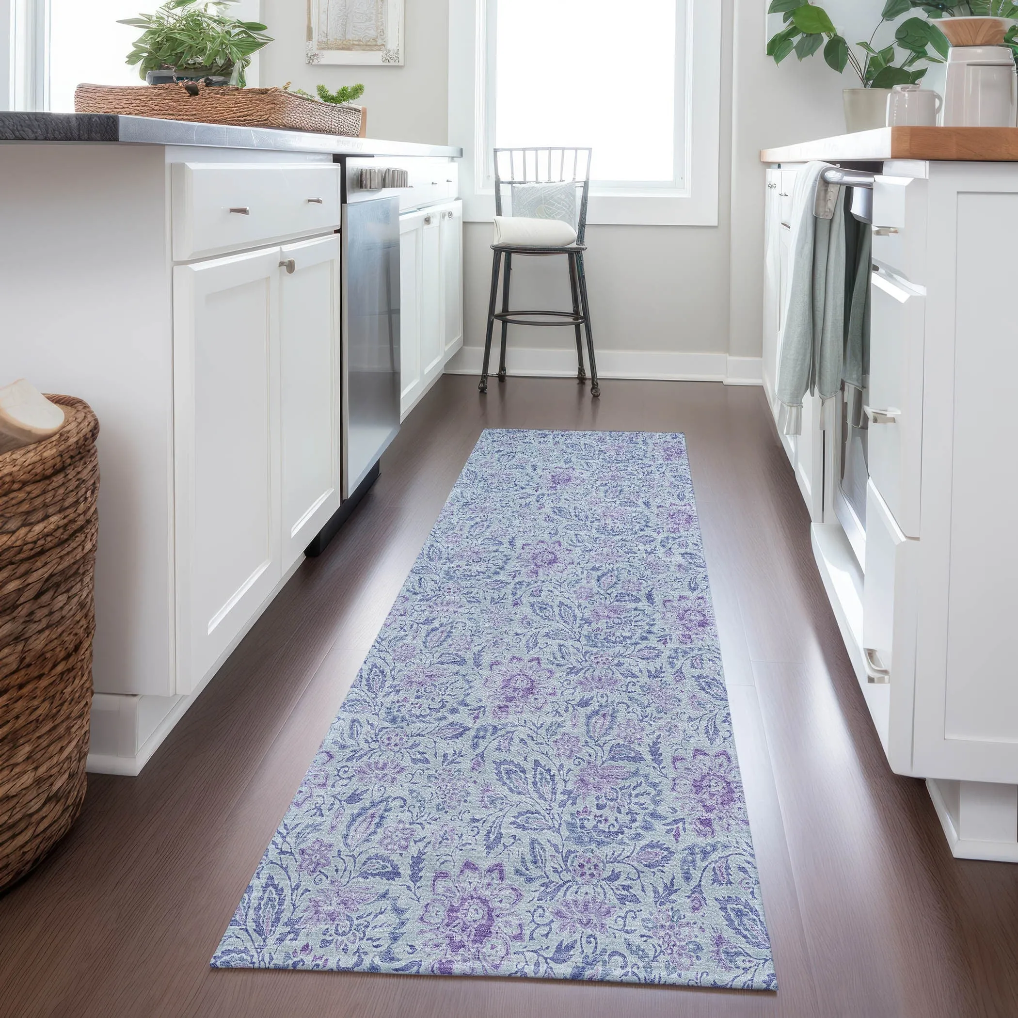 Machine Washable Indoor/ Outdoor Chantille Farmhouse Floral Rug