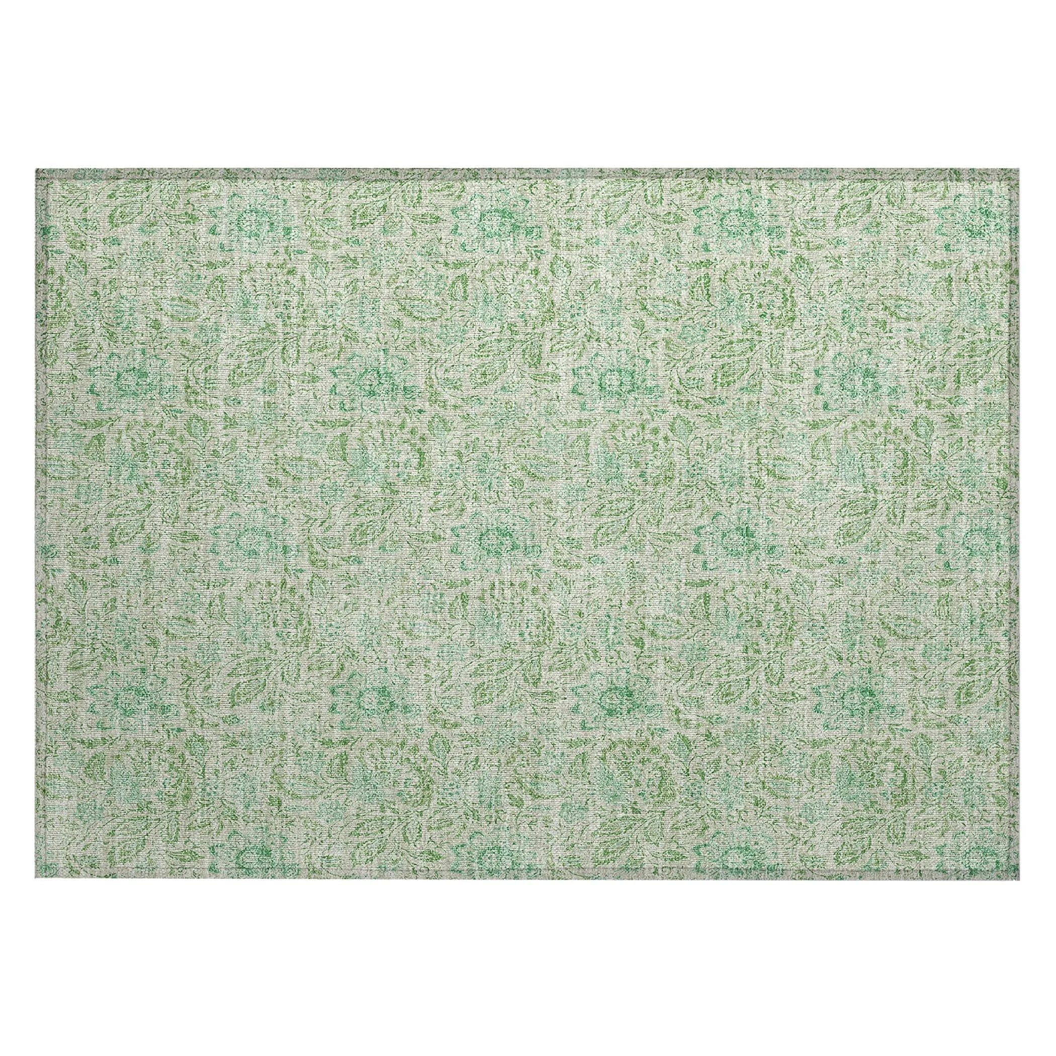 Machine Washable Indoor/ Outdoor Chantille Farmhouse Floral Rug