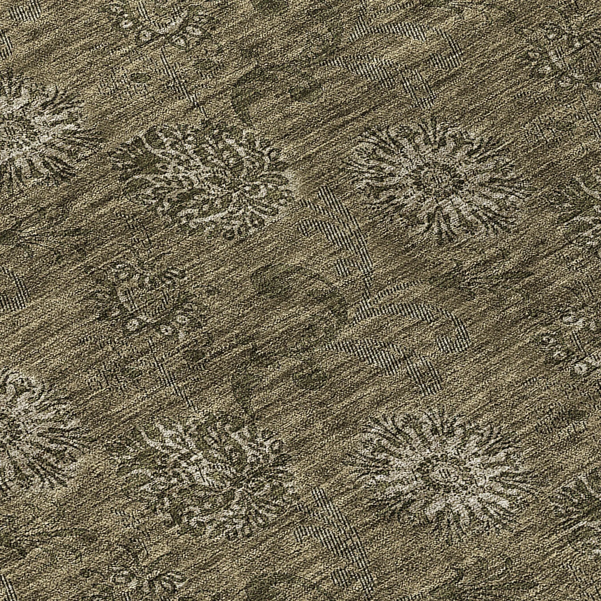 Machine Washable Indoor/ Outdoor Chantille Floral Burst Rug