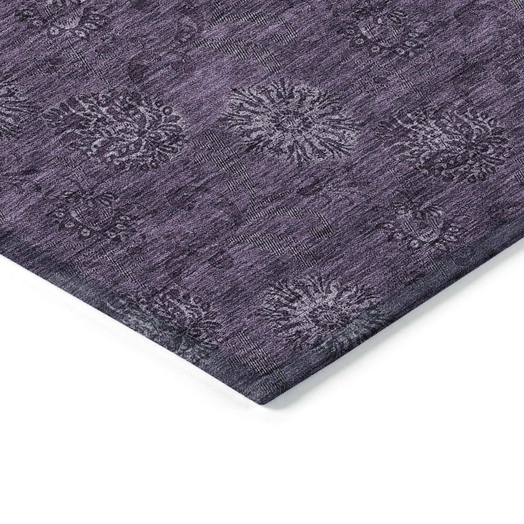Machine Washable Indoor/ Outdoor Chantille Floral Burst Rug