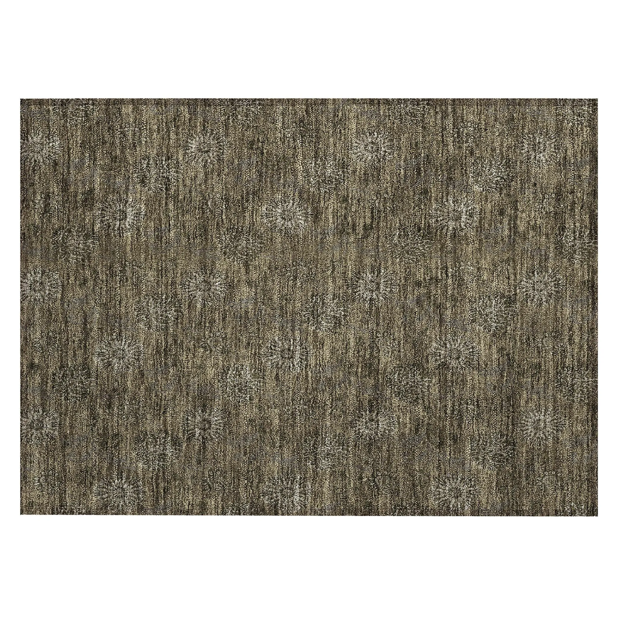 Machine Washable Indoor/ Outdoor Chantille Floral Burst Rug