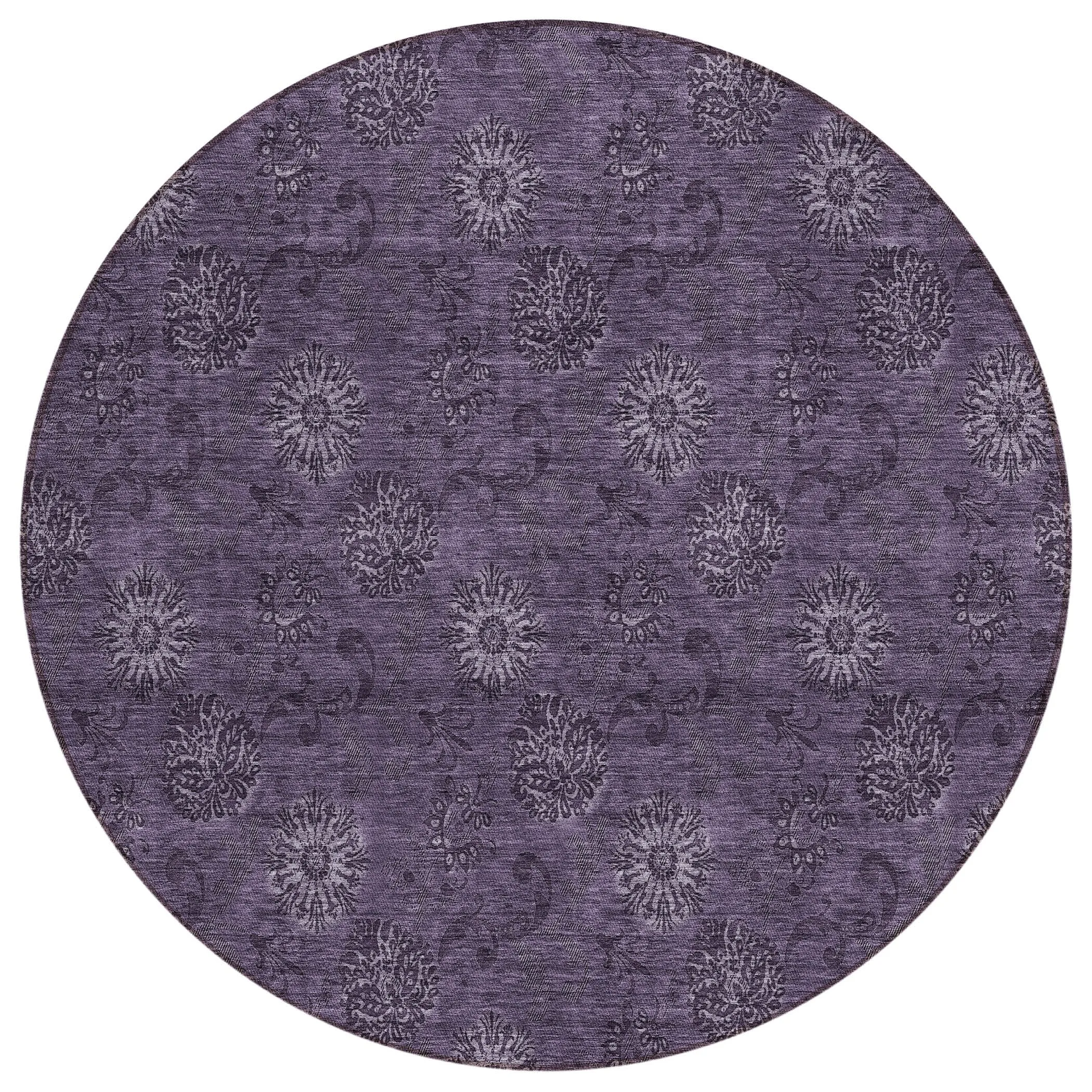 Machine Washable Indoor/ Outdoor Chantille Floral Burst Rug