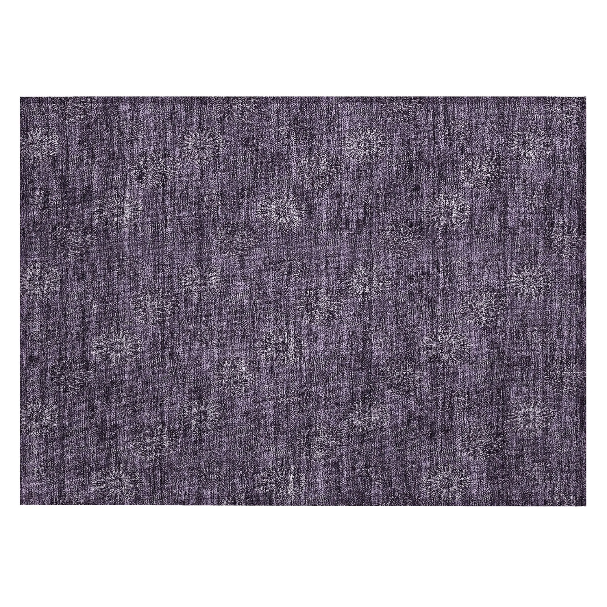 Machine Washable Indoor/ Outdoor Chantille Floral Burst Rug