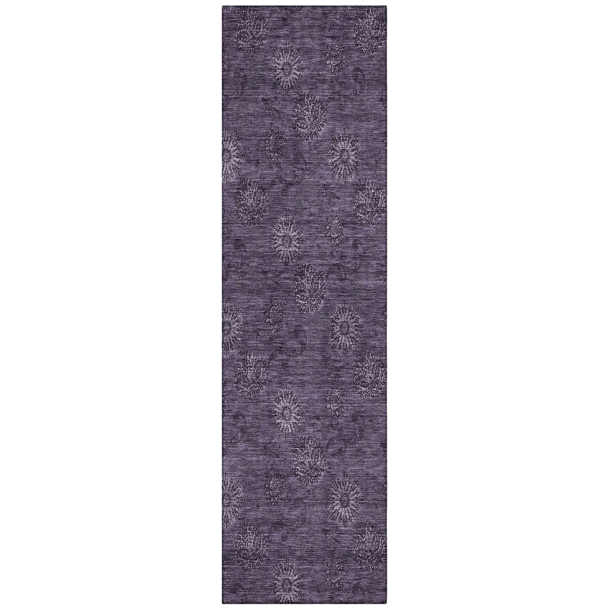 Machine Washable Indoor/ Outdoor Chantille Floral Burst Rug