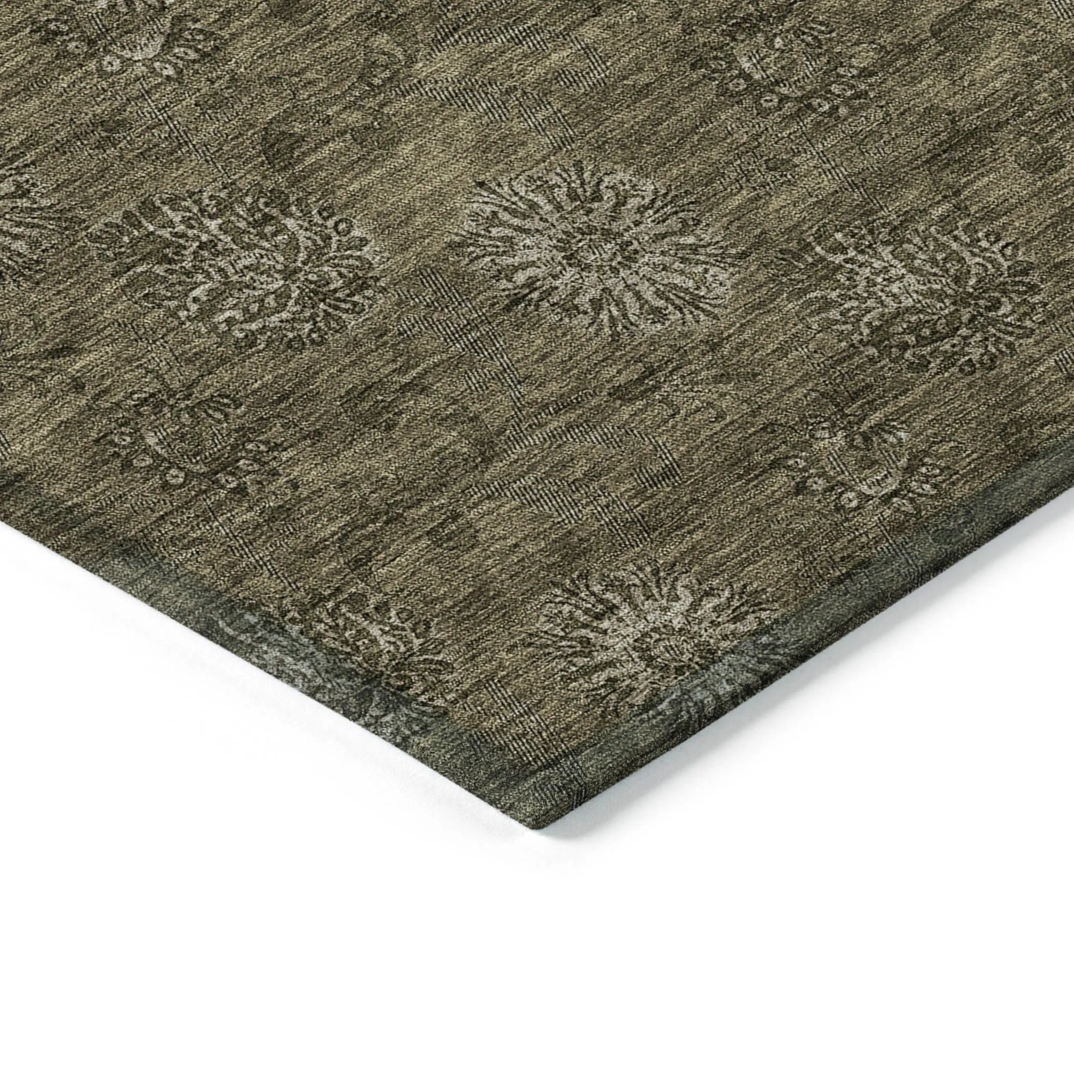 Machine Washable Indoor/ Outdoor Chantille Floral Burst Rug
