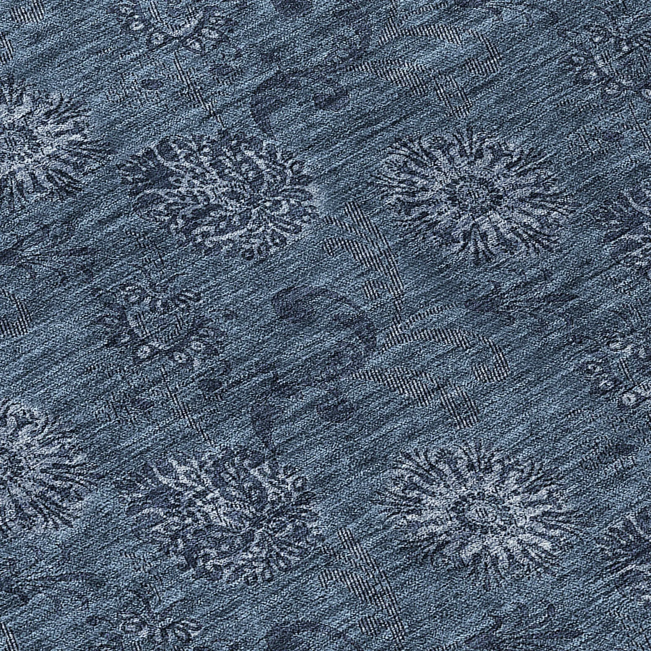 Machine Washable Indoor/ Outdoor Chantille Floral Burst Rug
