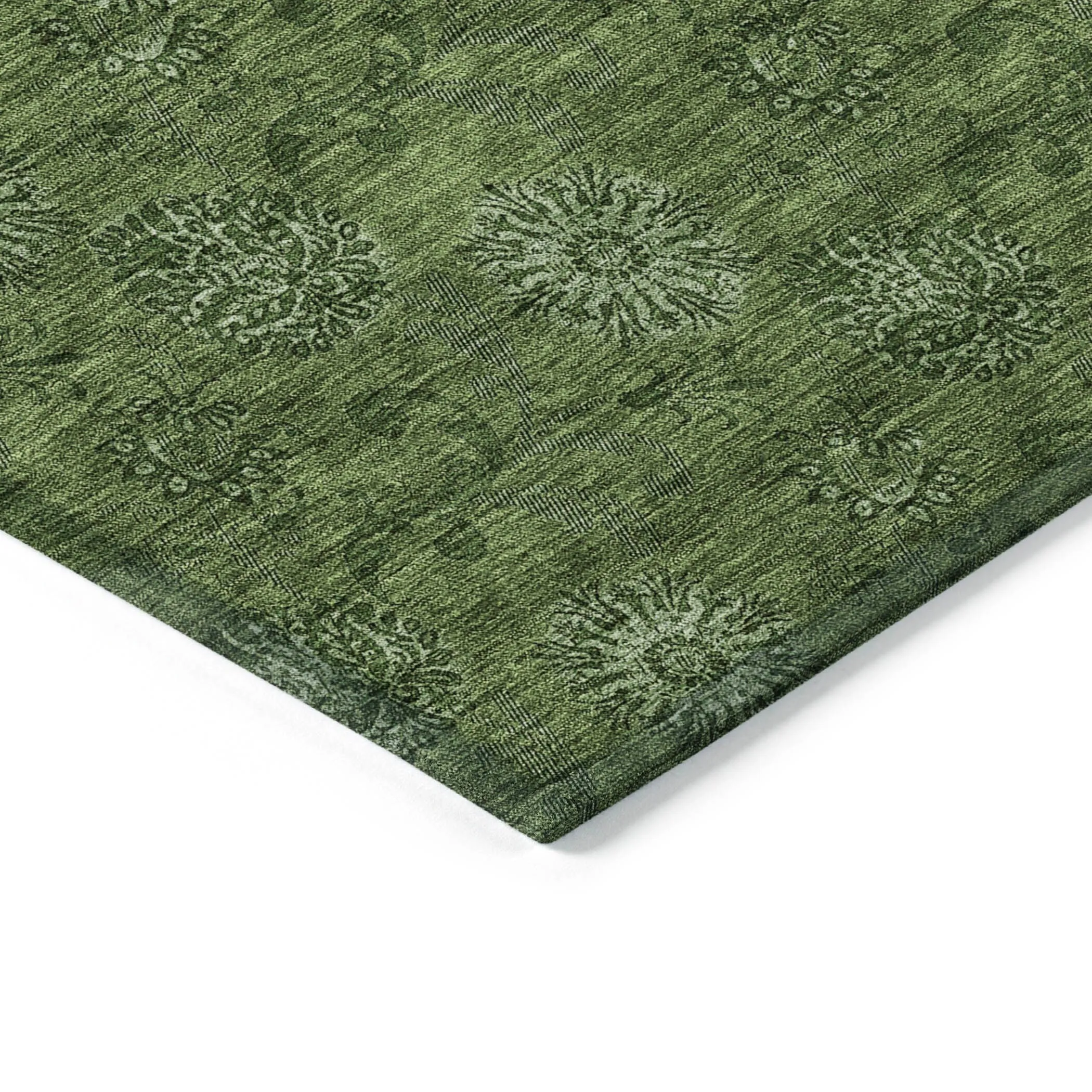 Machine Washable Indoor/ Outdoor Chantille Floral Burst Rug