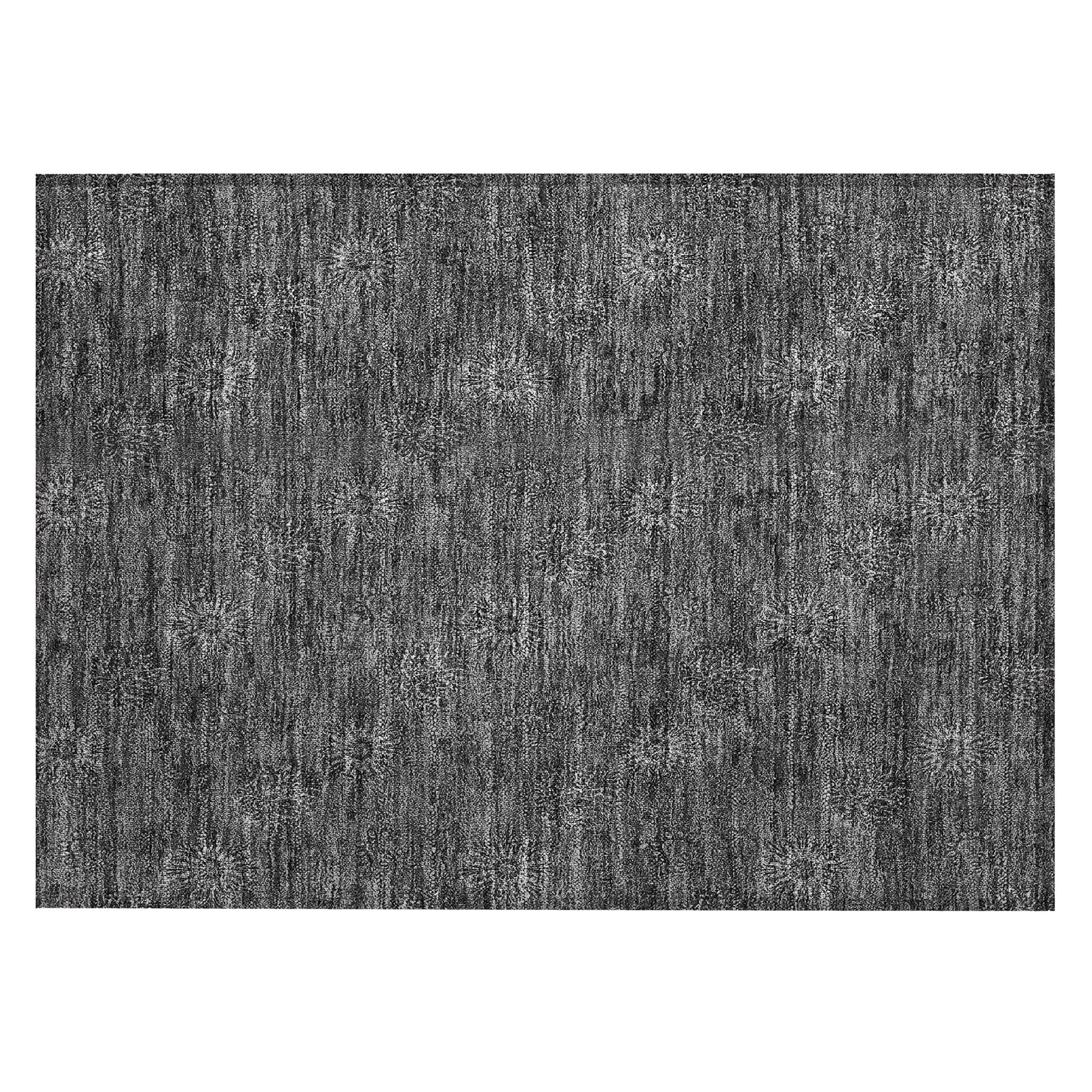 Machine Washable Indoor/ Outdoor Chantille Floral Burst Rug