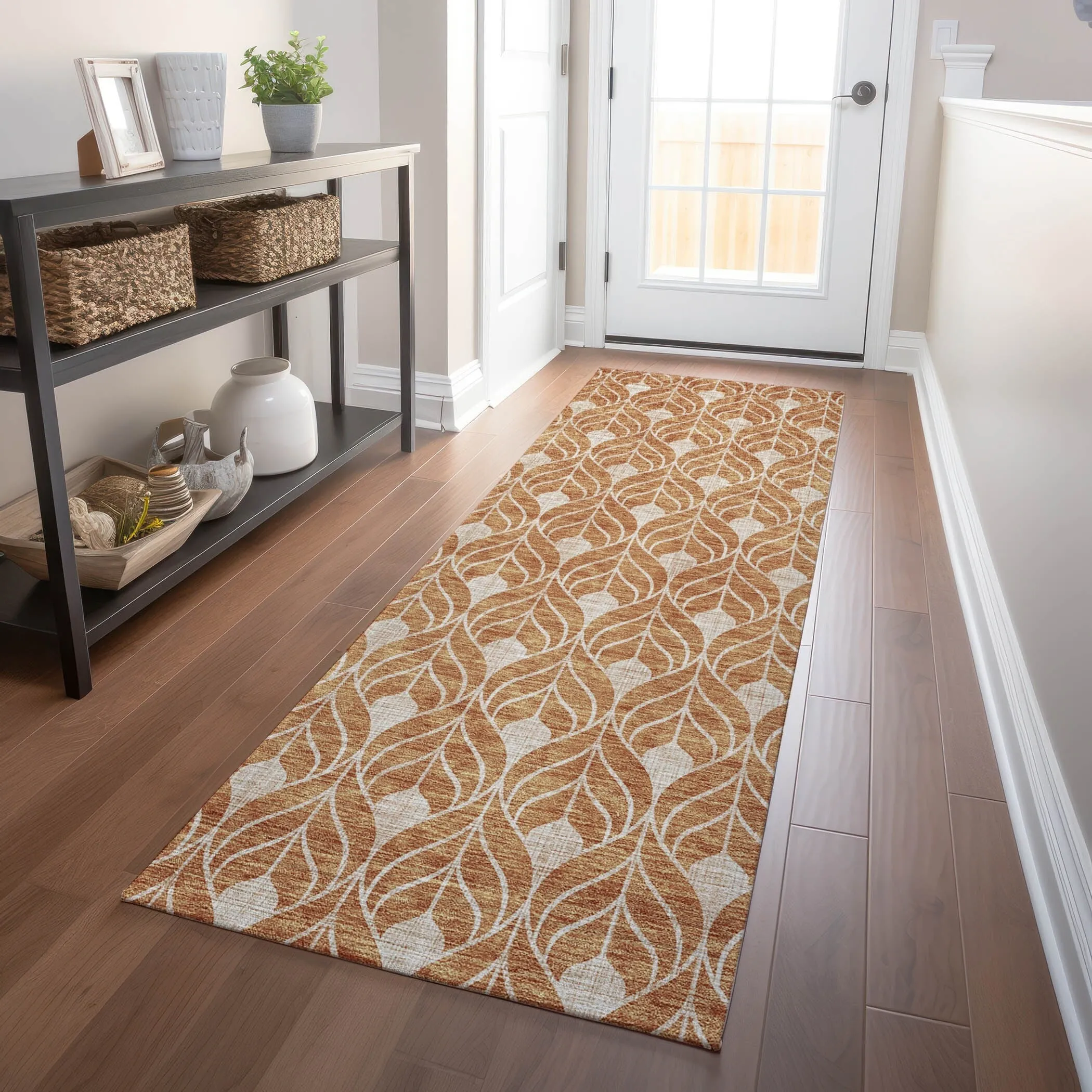 Machine Washable Indoor/ Outdoor Chantille Geo Teardrop Rug