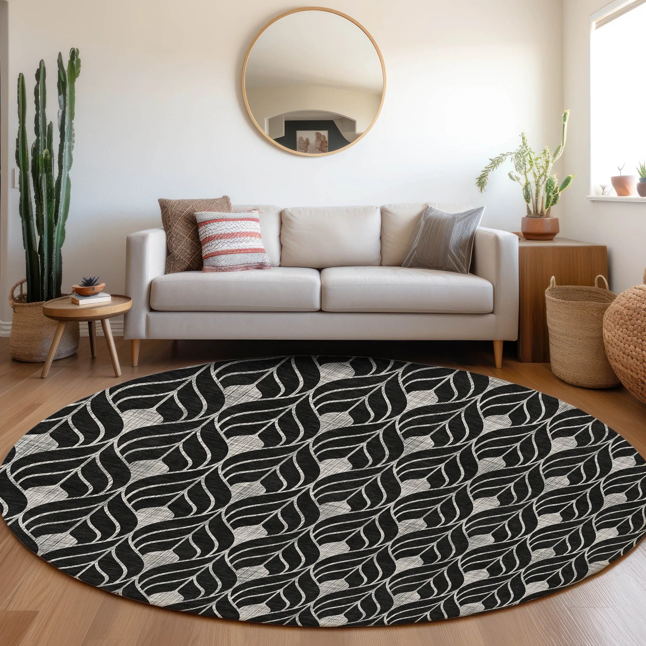 Machine Washable Indoor/ Outdoor Chantille Geo Teardrop Rug