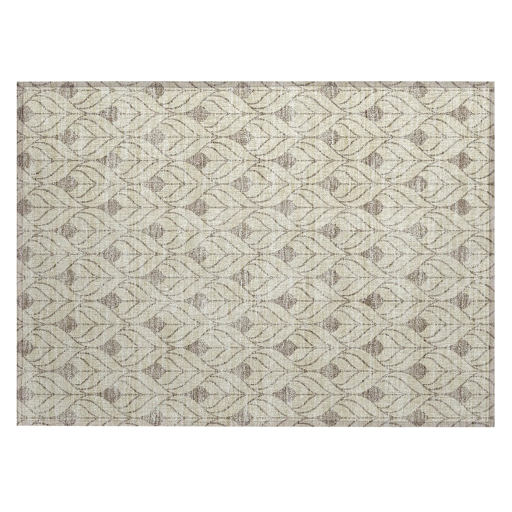Machine Washable Indoor/ Outdoor Chantille Geo Teardrop Rug