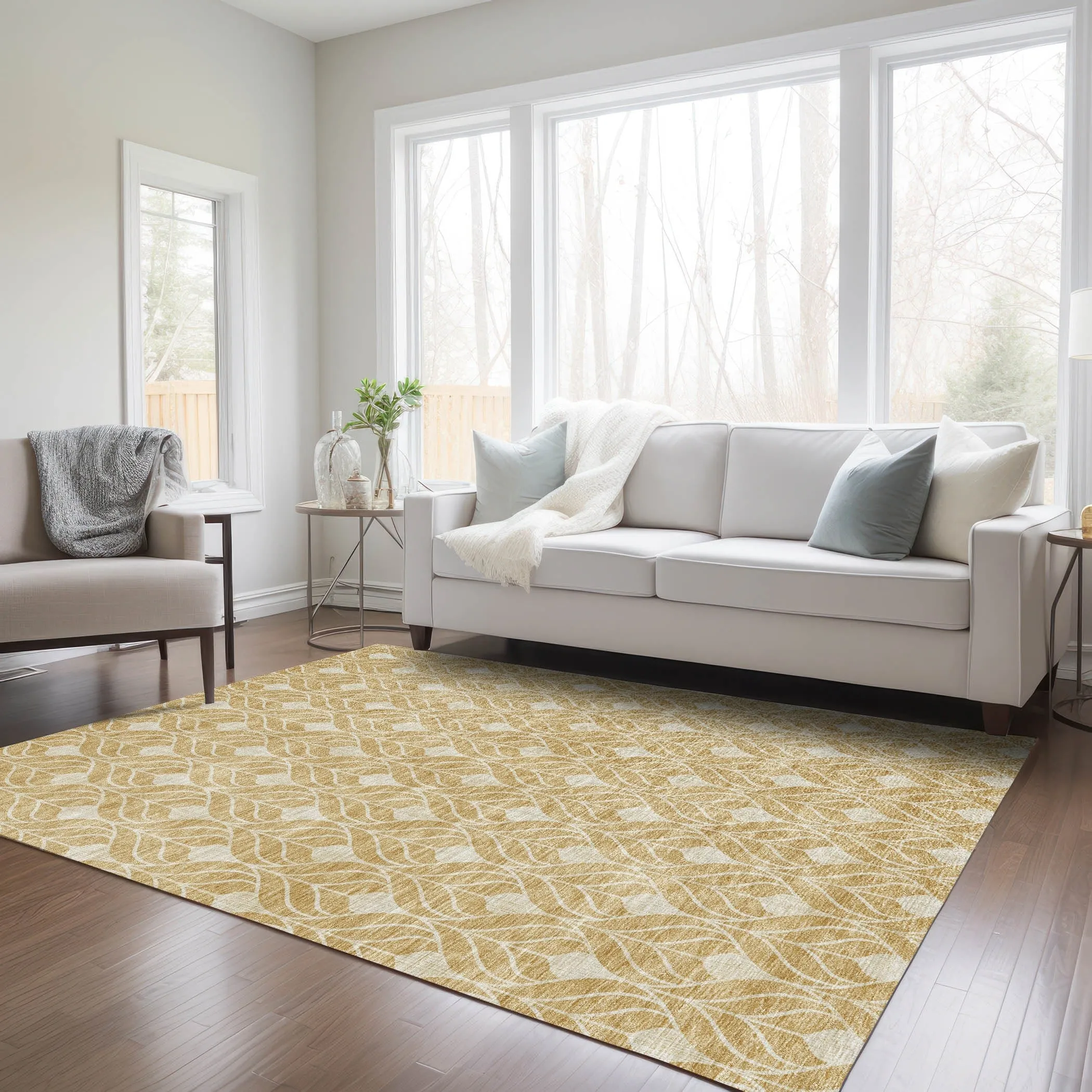 Machine Washable Indoor/ Outdoor Chantille Geo Teardrop Rug