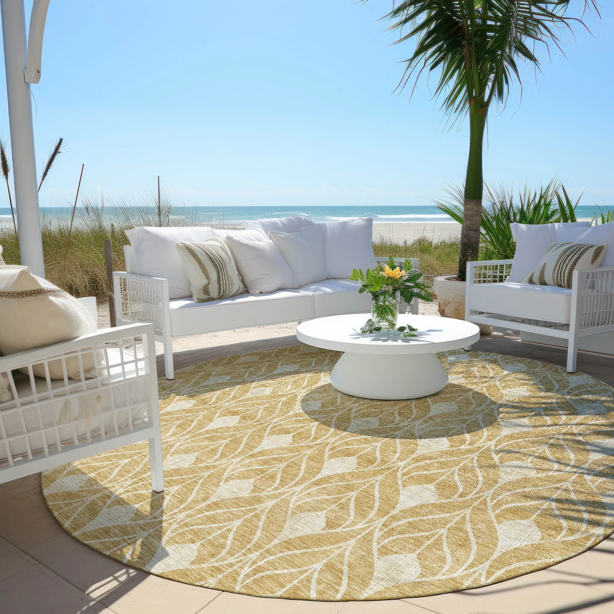 Machine Washable Indoor/ Outdoor Chantille Geo Teardrop Rug