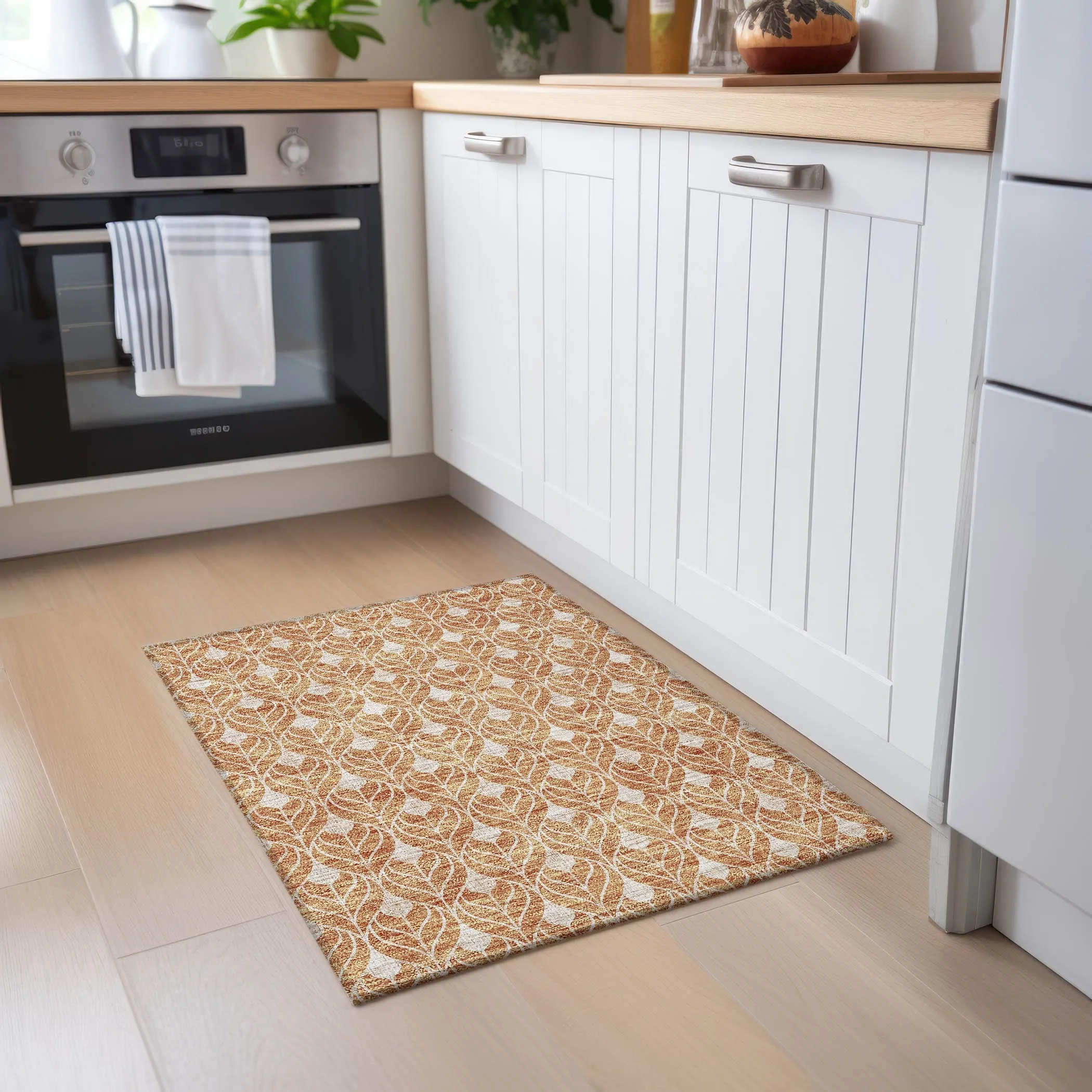Machine Washable Indoor/ Outdoor Chantille Geo Teardrop Rug