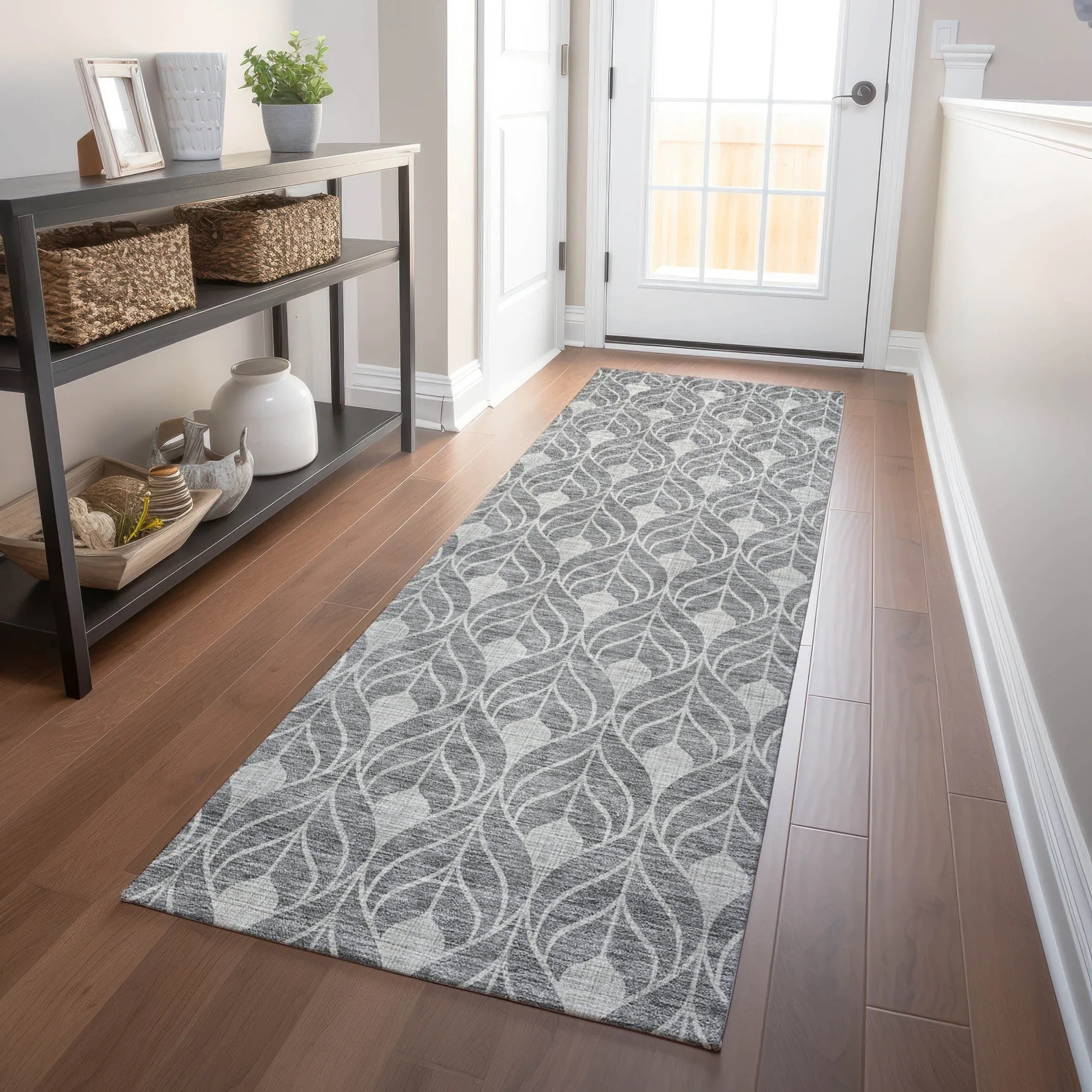 Machine Washable Indoor/ Outdoor Chantille Geo Teardrop Rug