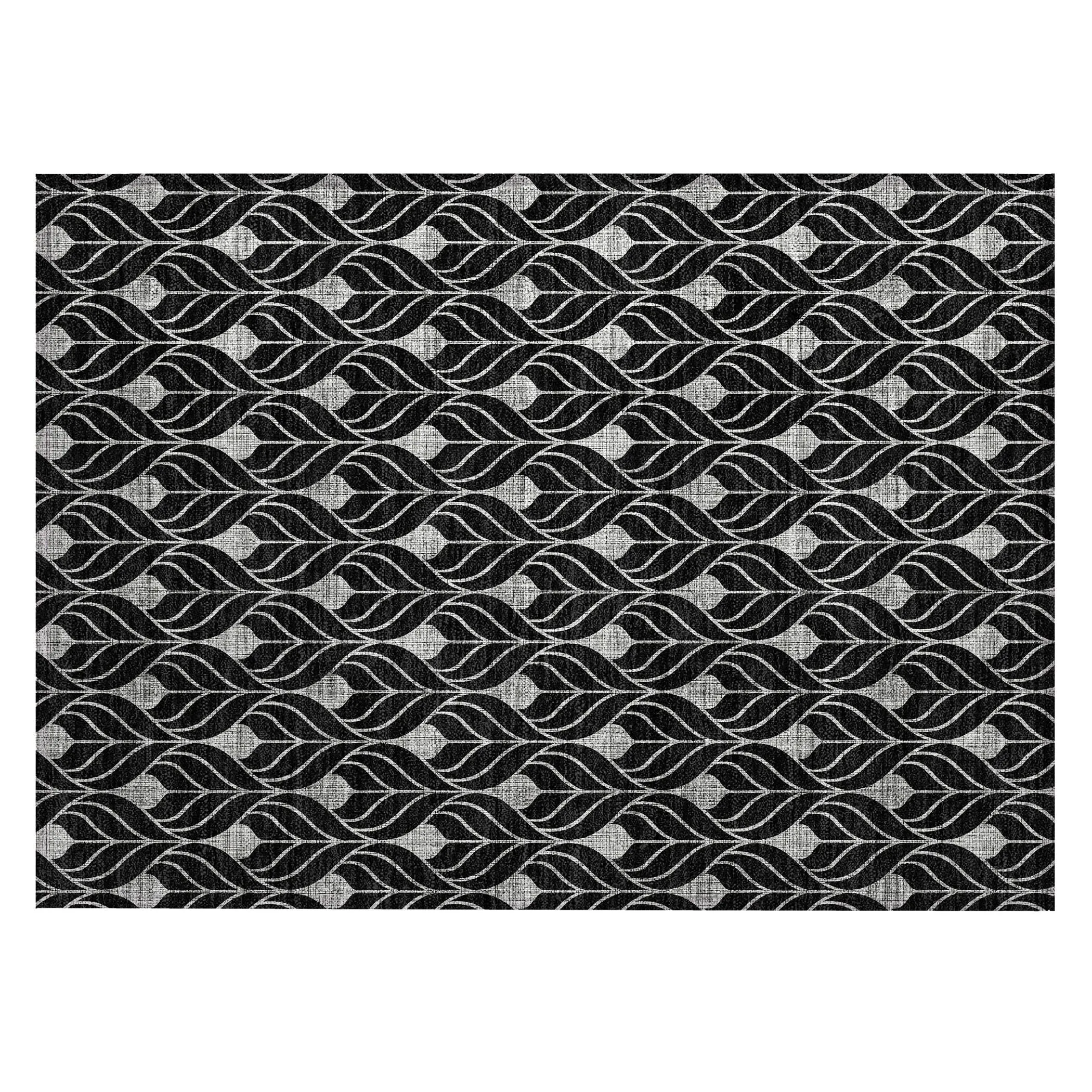Machine Washable Indoor/ Outdoor Chantille Geo Teardrop Rug