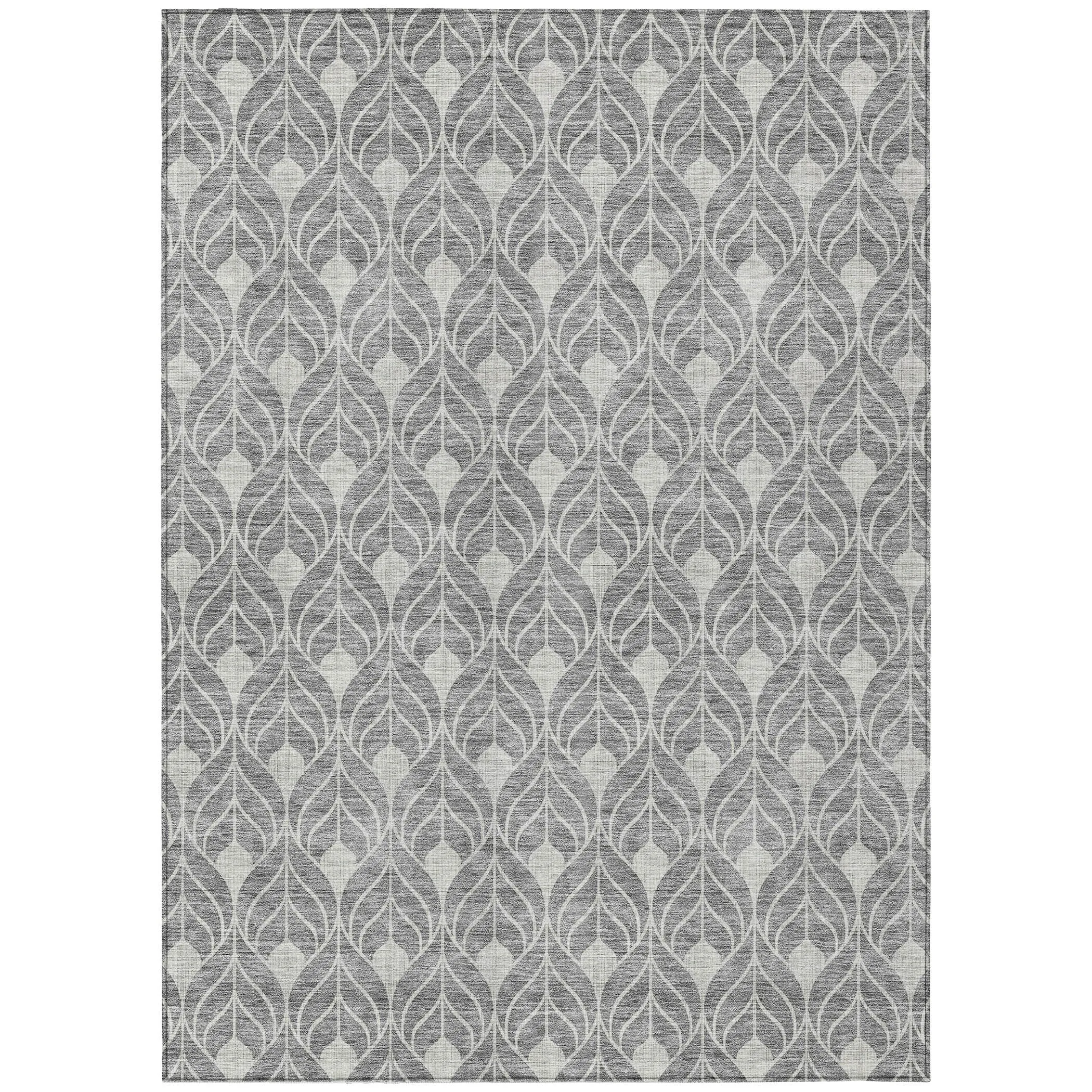 Machine Washable Indoor/ Outdoor Chantille Geo Teardrop Rug