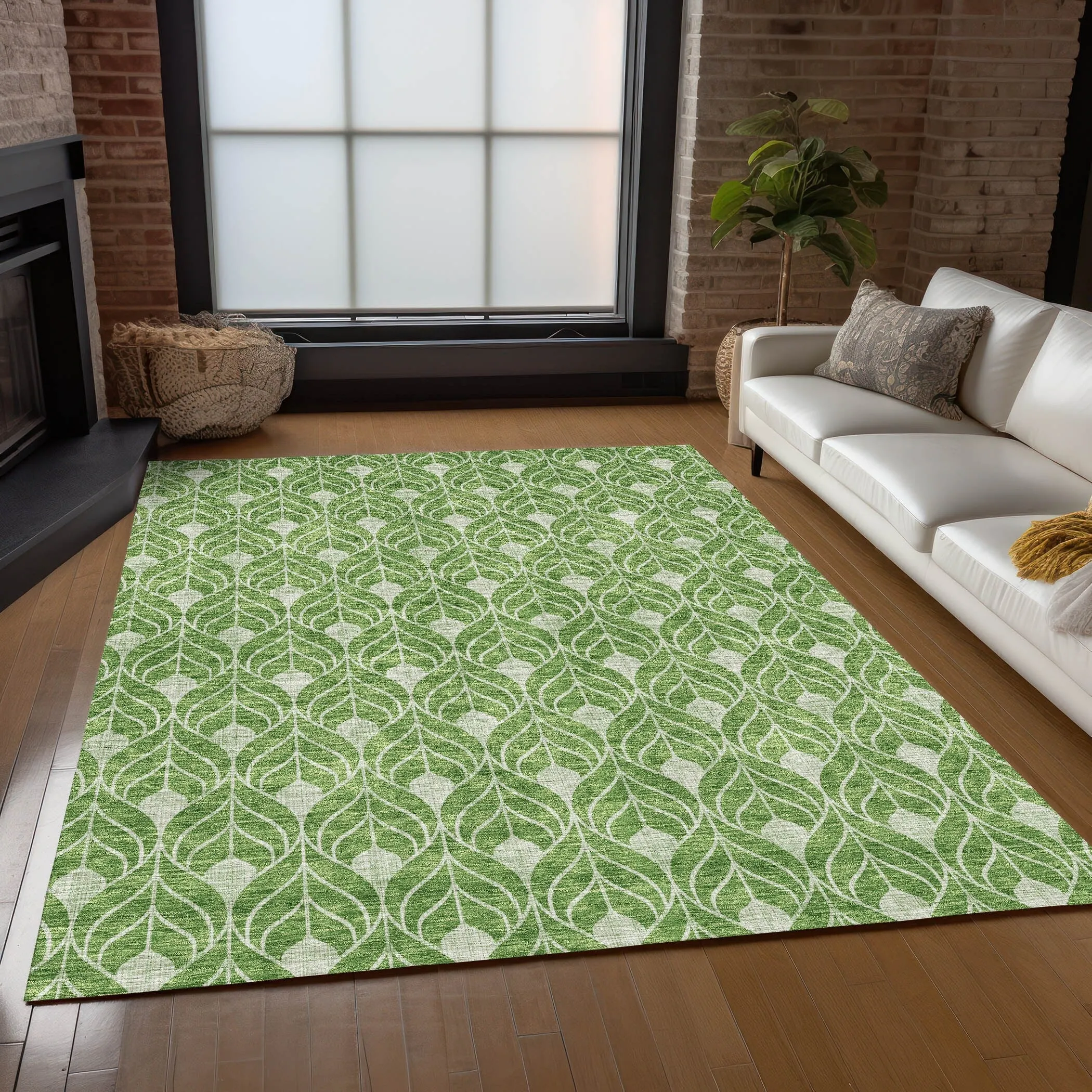 Machine Washable Indoor/ Outdoor Chantille Geo Teardrop Rug