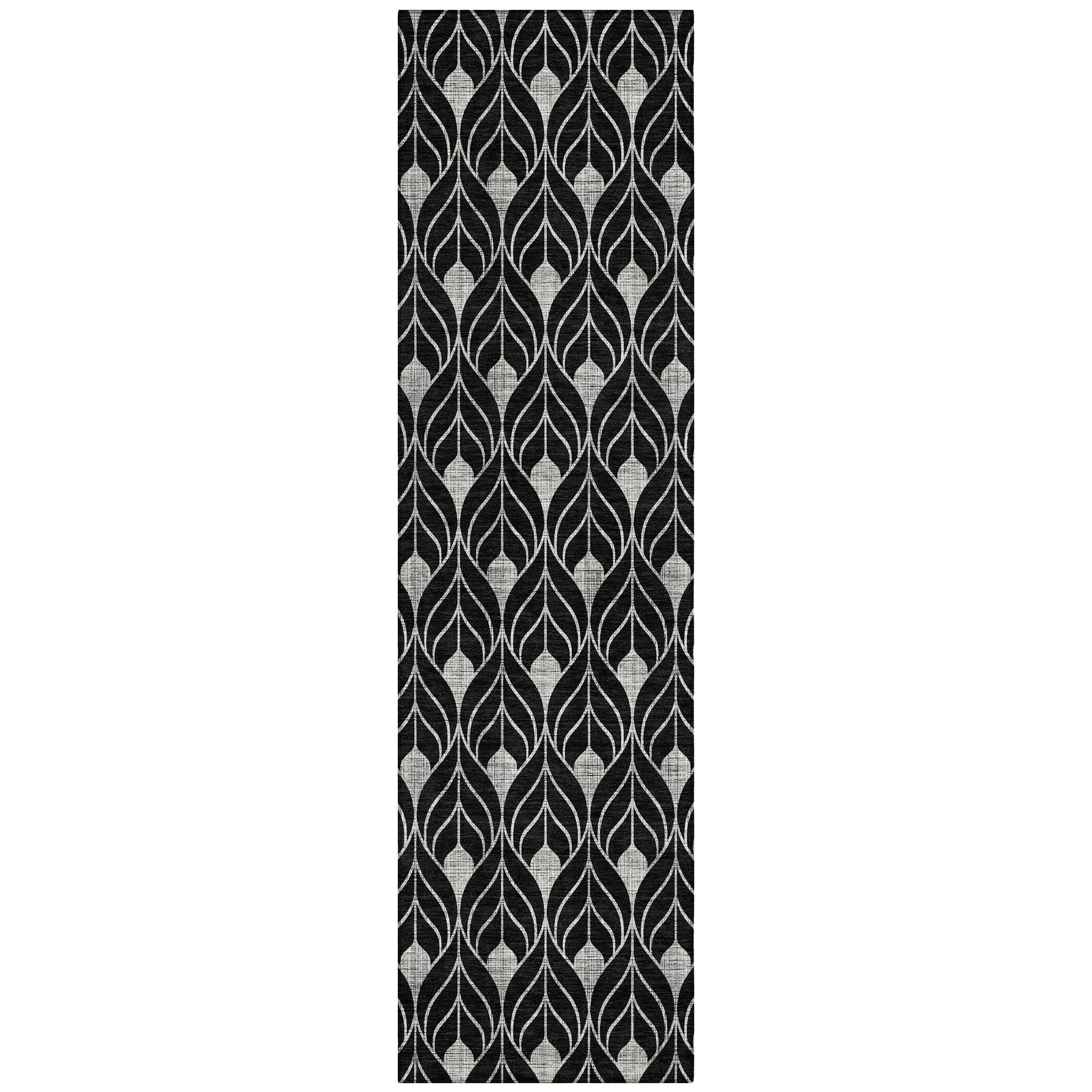 Machine Washable Indoor/ Outdoor Chantille Geo Teardrop Rug