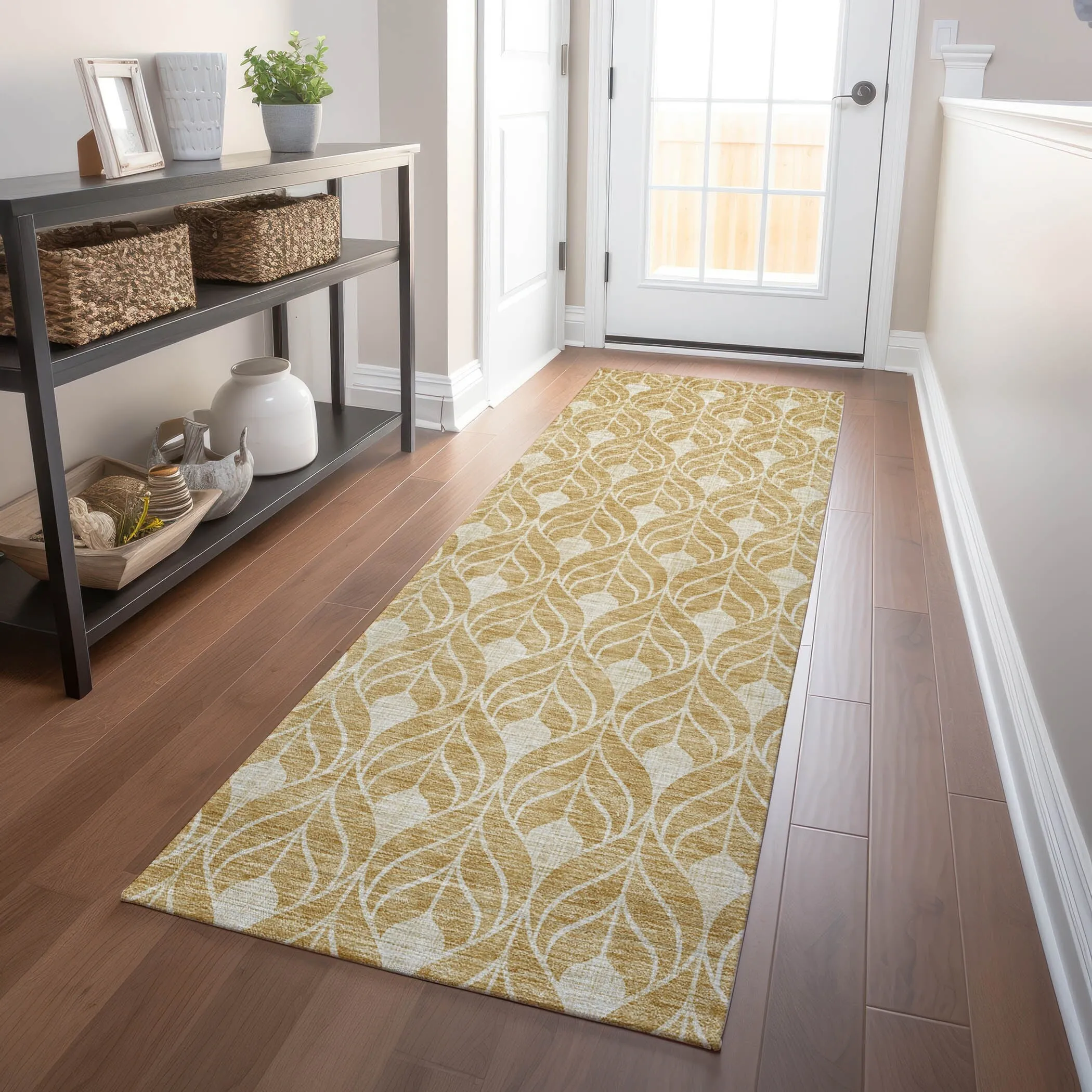 Machine Washable Indoor/ Outdoor Chantille Geo Teardrop Rug