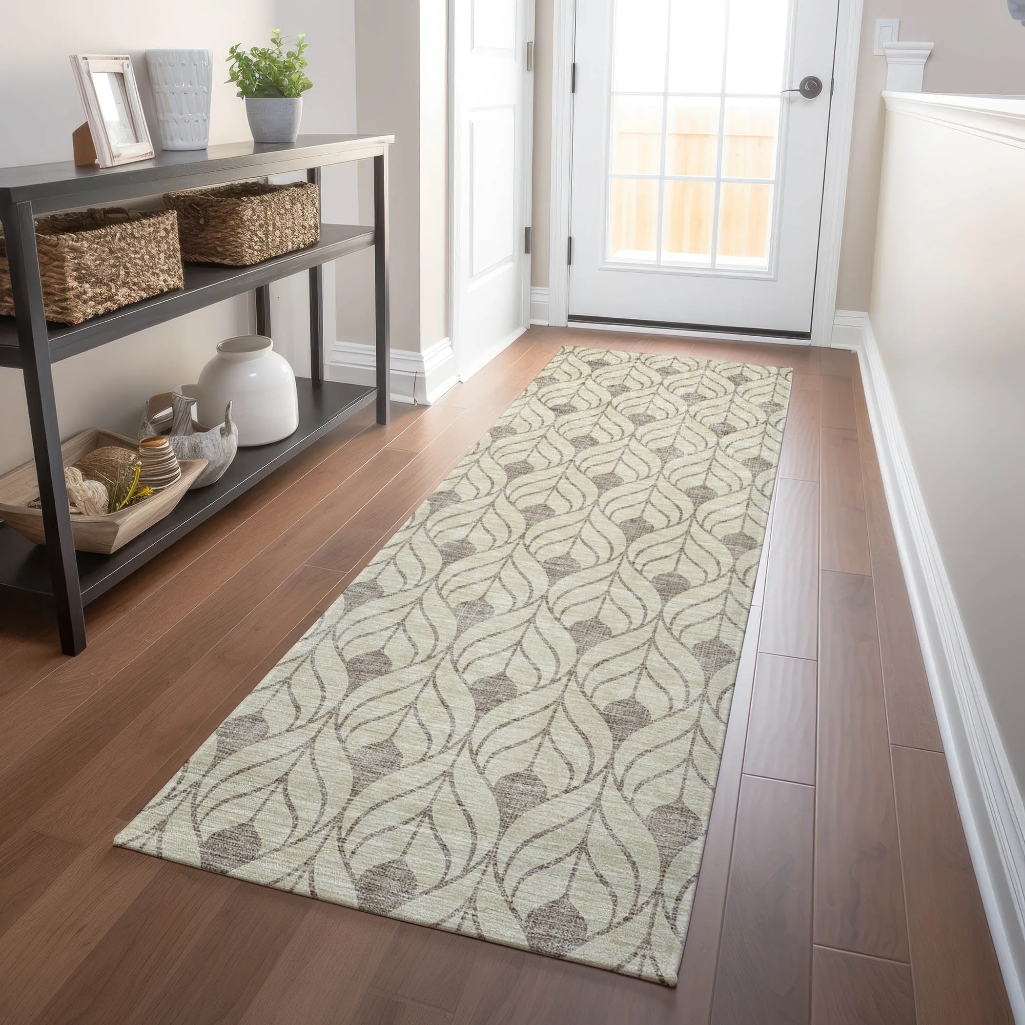 Machine Washable Indoor/ Outdoor Chantille Geo Teardrop Rug