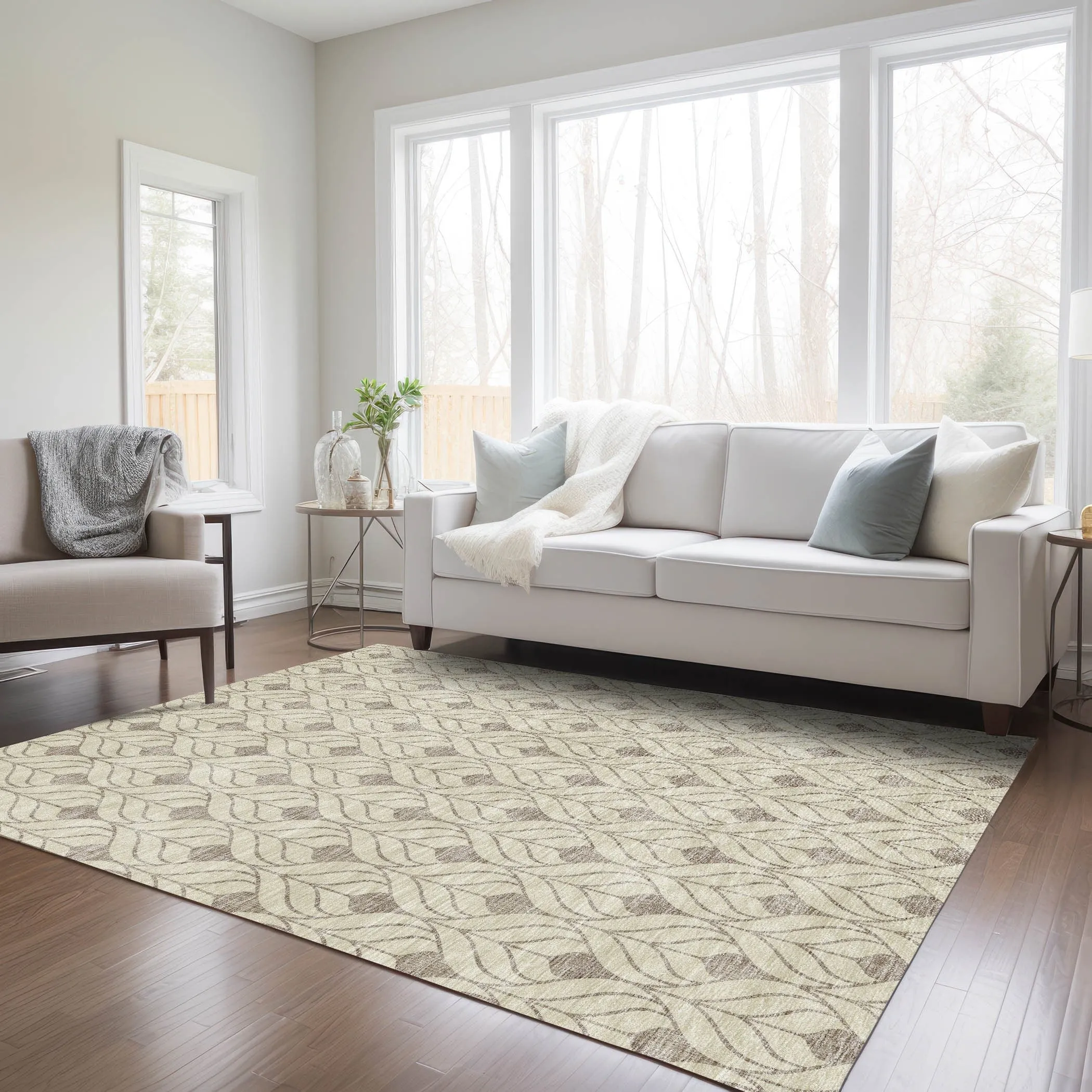 Machine Washable Indoor/ Outdoor Chantille Geo Teardrop Rug