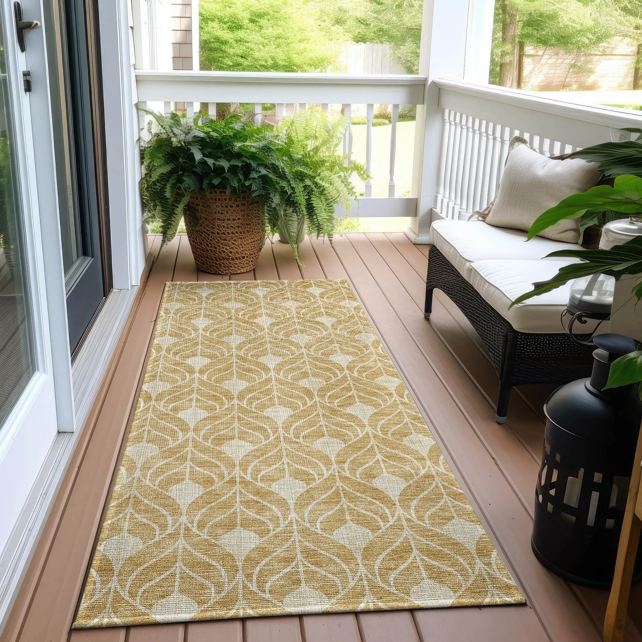 Machine Washable Indoor/ Outdoor Chantille Geo Teardrop Rug