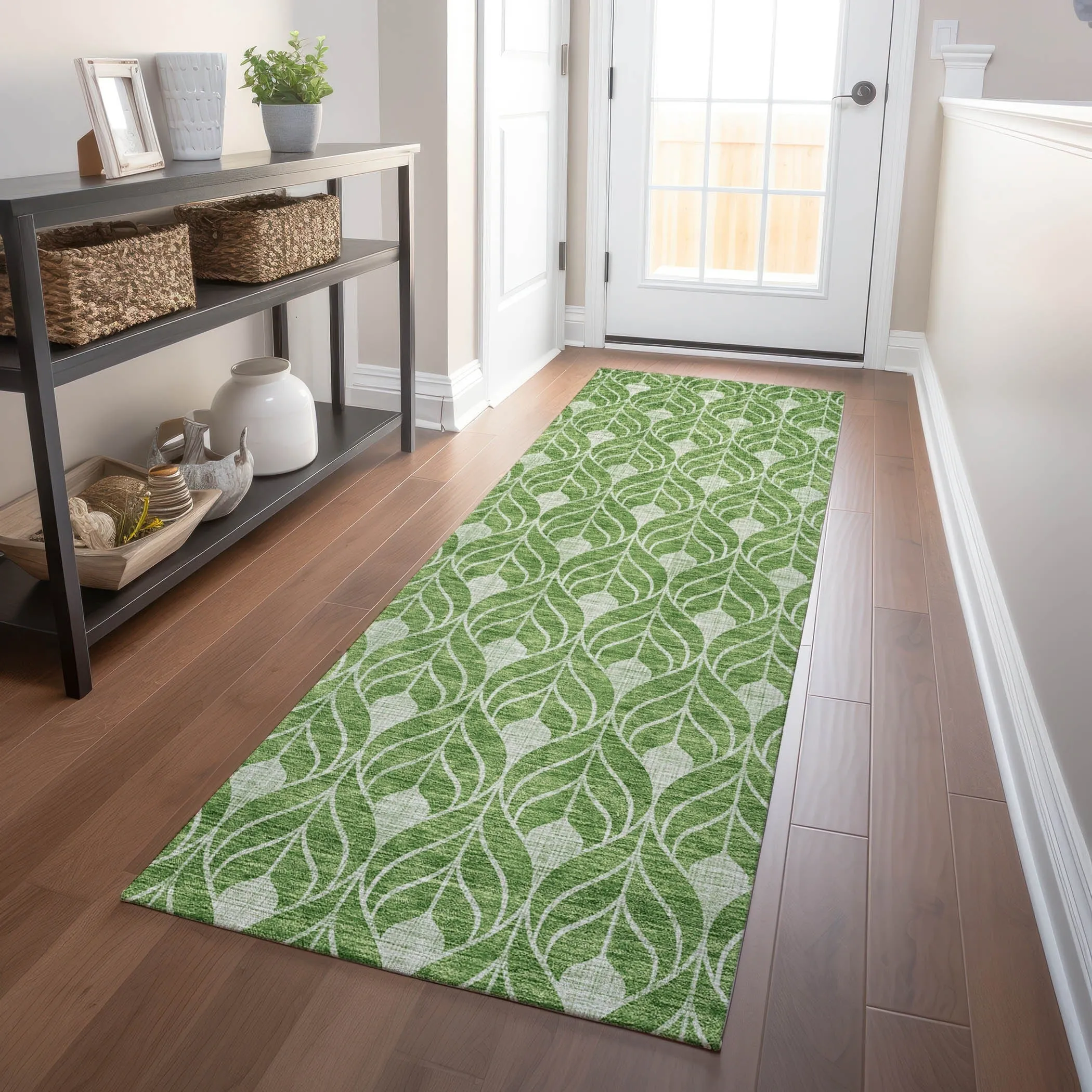 Machine Washable Indoor/ Outdoor Chantille Geo Teardrop Rug