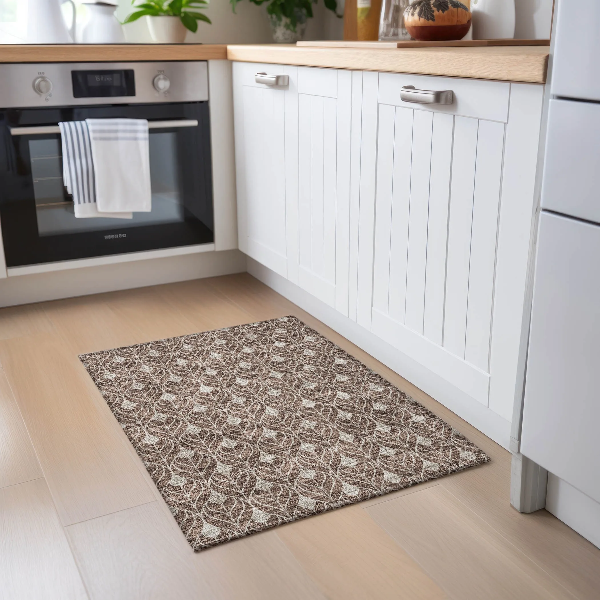 Machine Washable Indoor/ Outdoor Chantille Geo Teardrop Rug