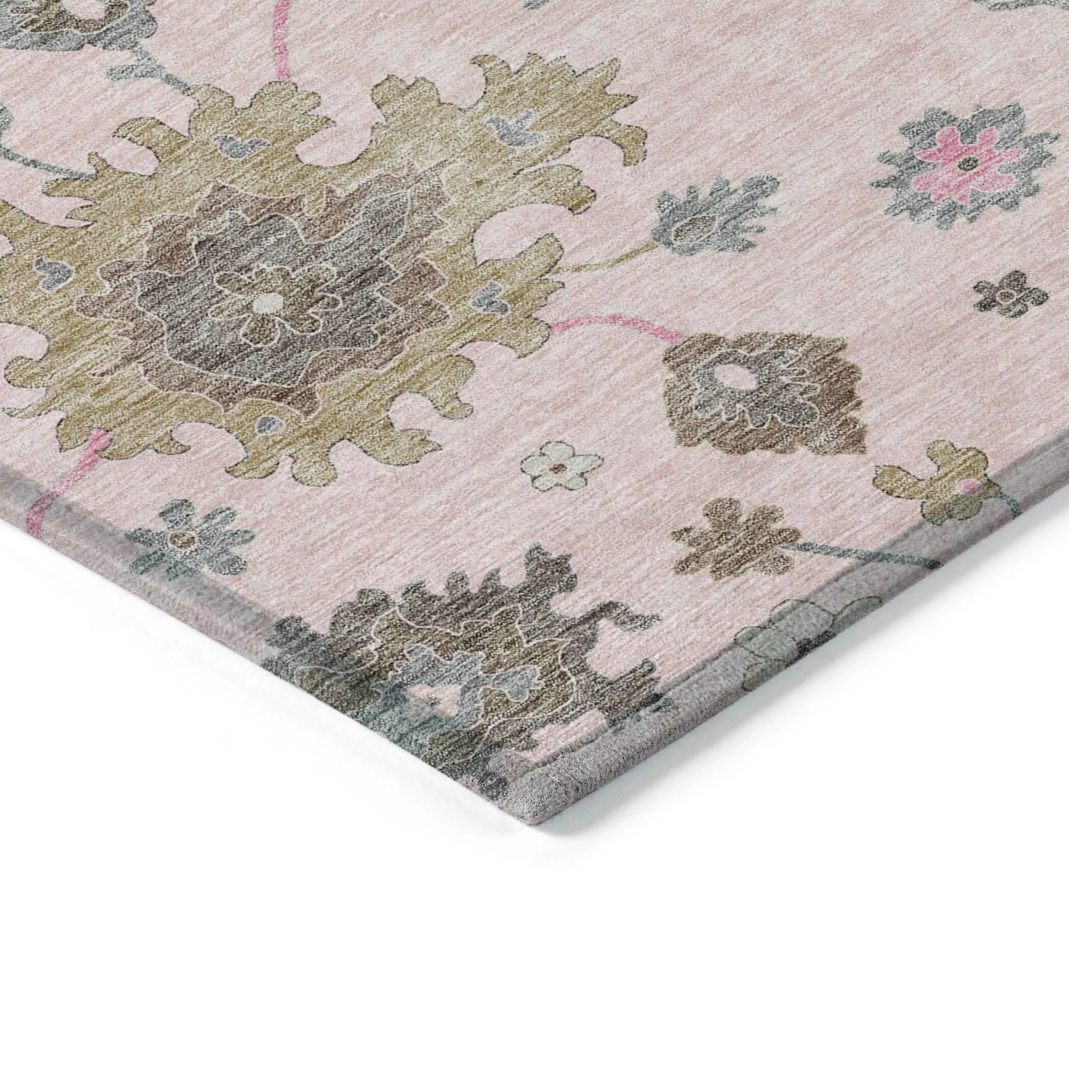 Machine Washable Indoor/ Outdoor Chantille Kashan Traditonal Rug