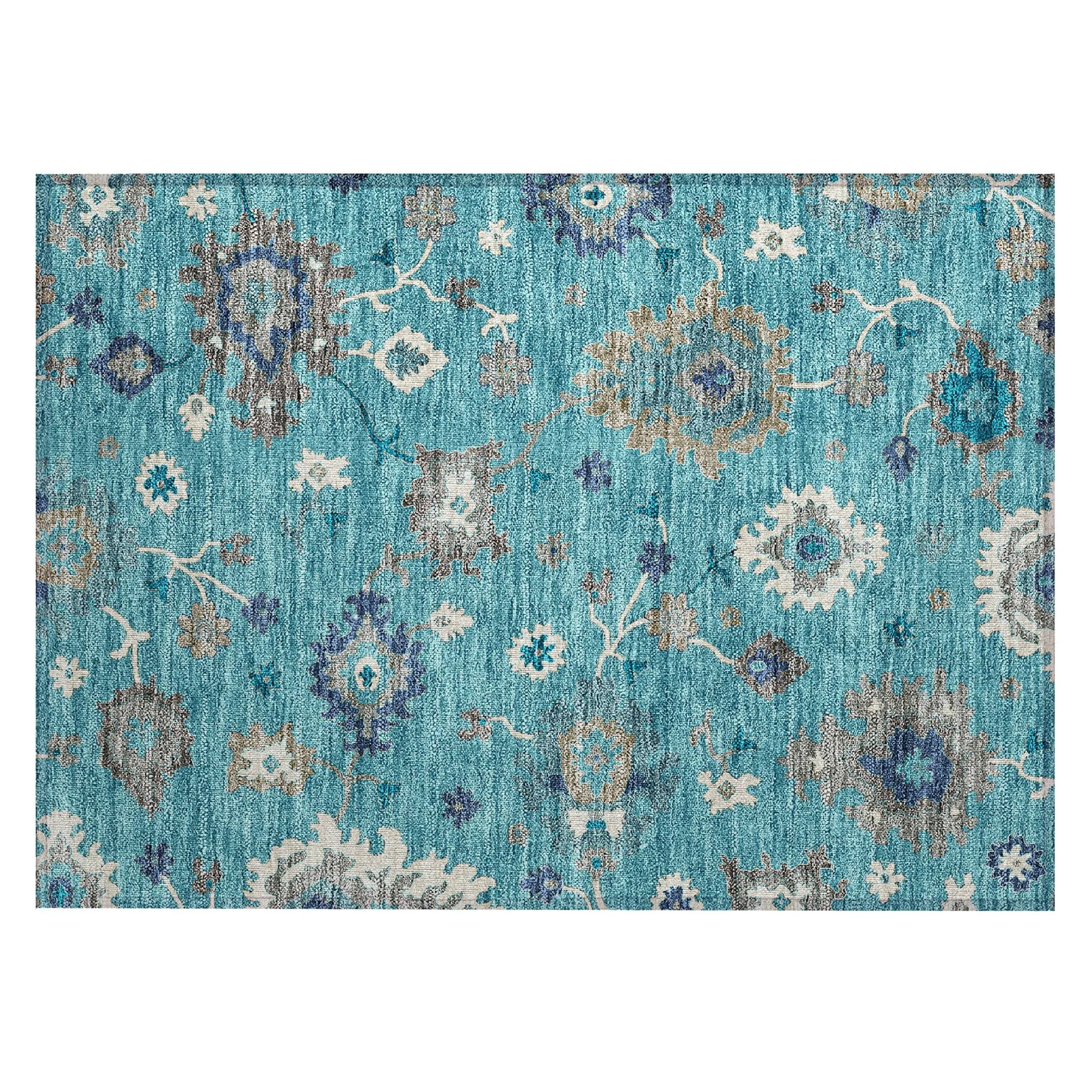 Machine Washable Indoor/ Outdoor Chantille Kashan Traditonal Rug