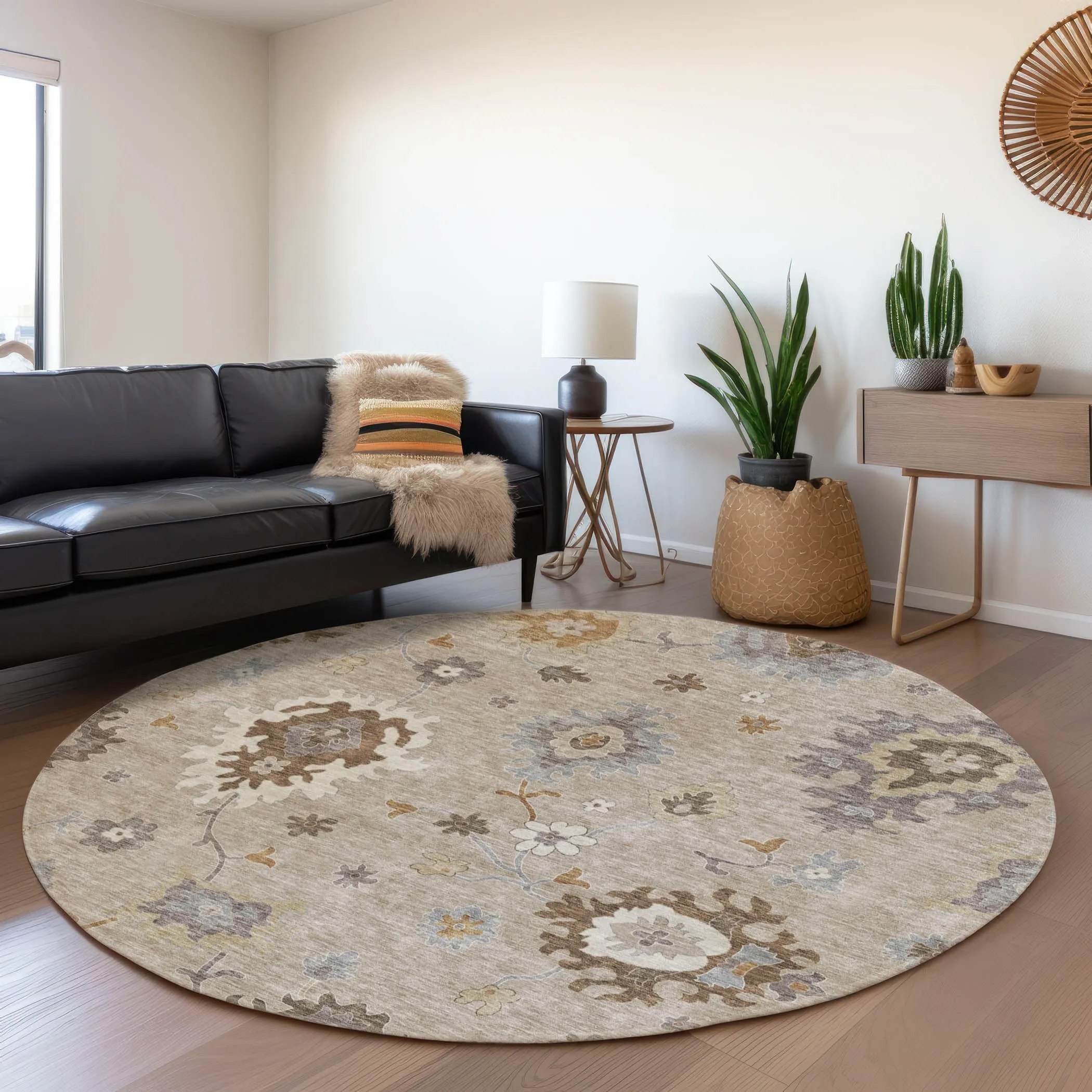 Machine Washable Indoor/ Outdoor Chantille Kashan Traditonal Rug