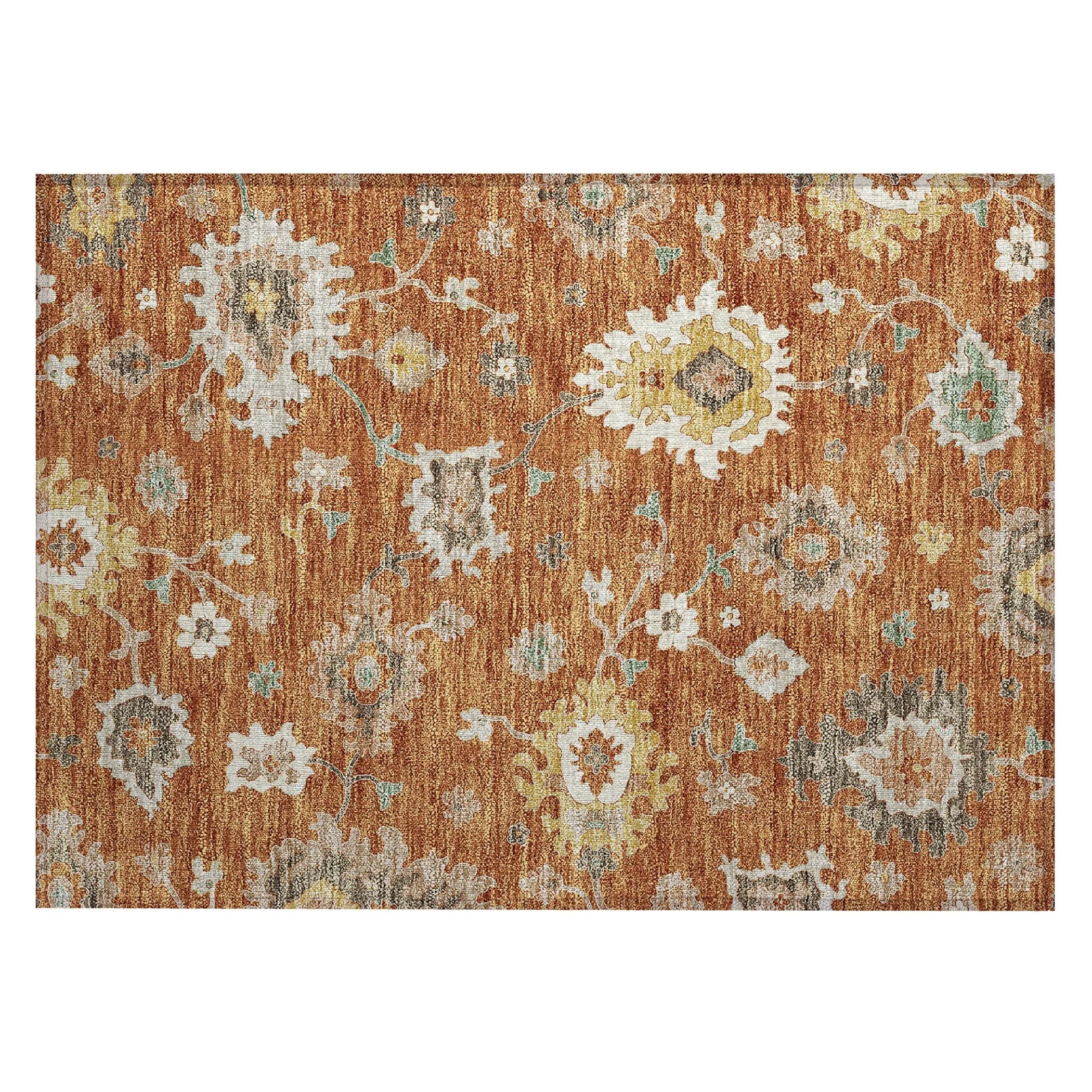 Machine Washable Indoor/ Outdoor Chantille Kashan Traditonal Rug