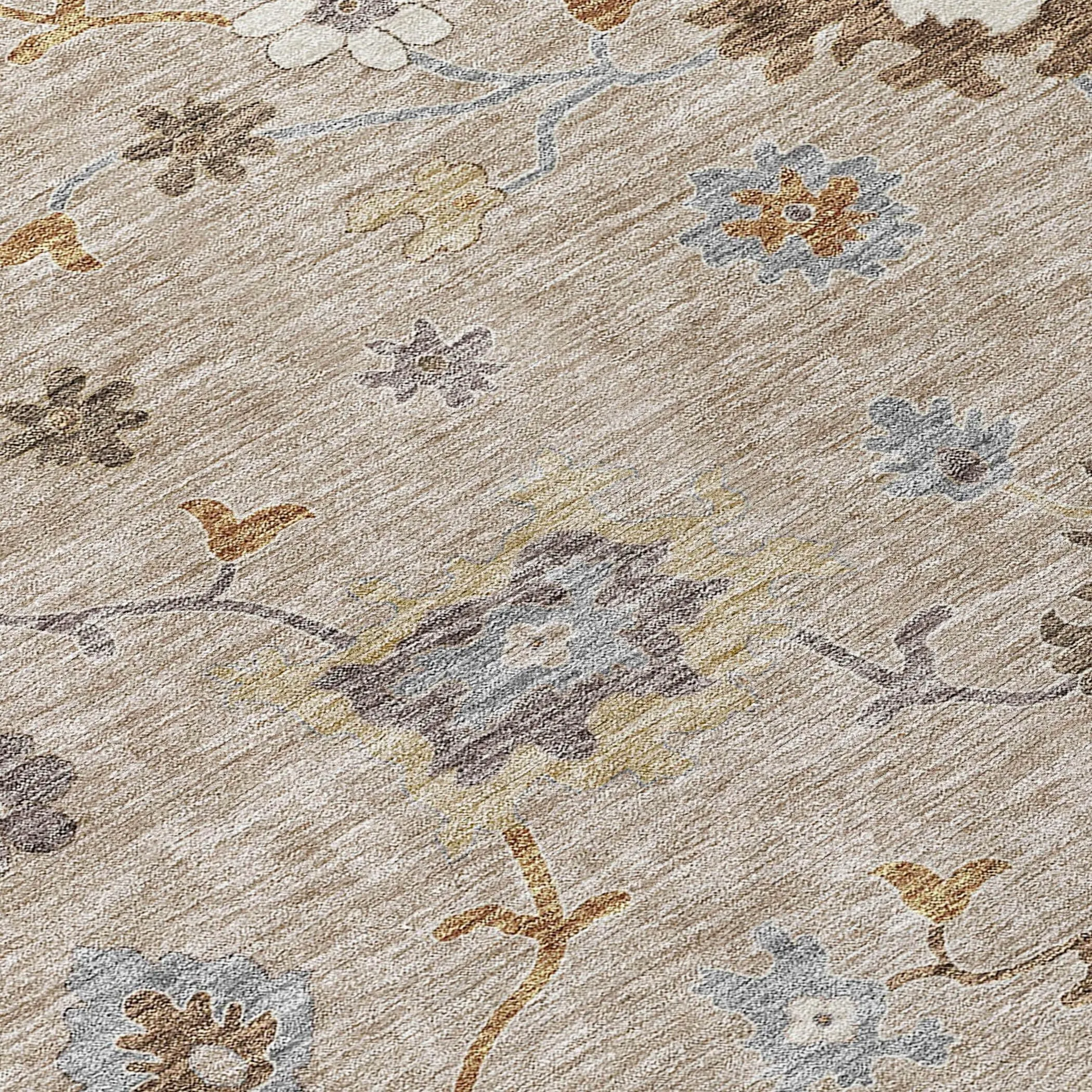 Machine Washable Indoor/ Outdoor Chantille Kashan Traditonal Rug