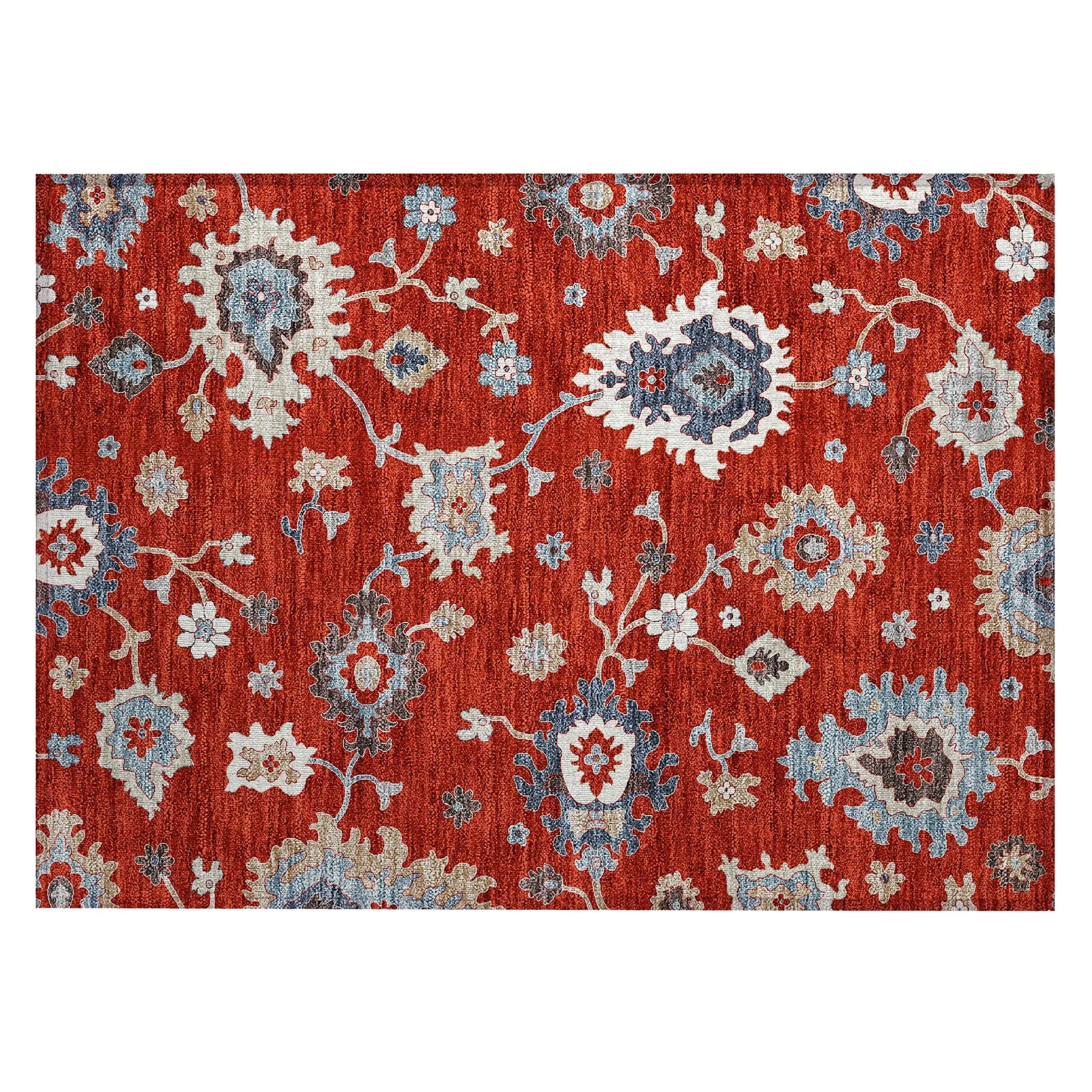 Machine Washable Indoor/ Outdoor Chantille Kashan Traditonal Rug