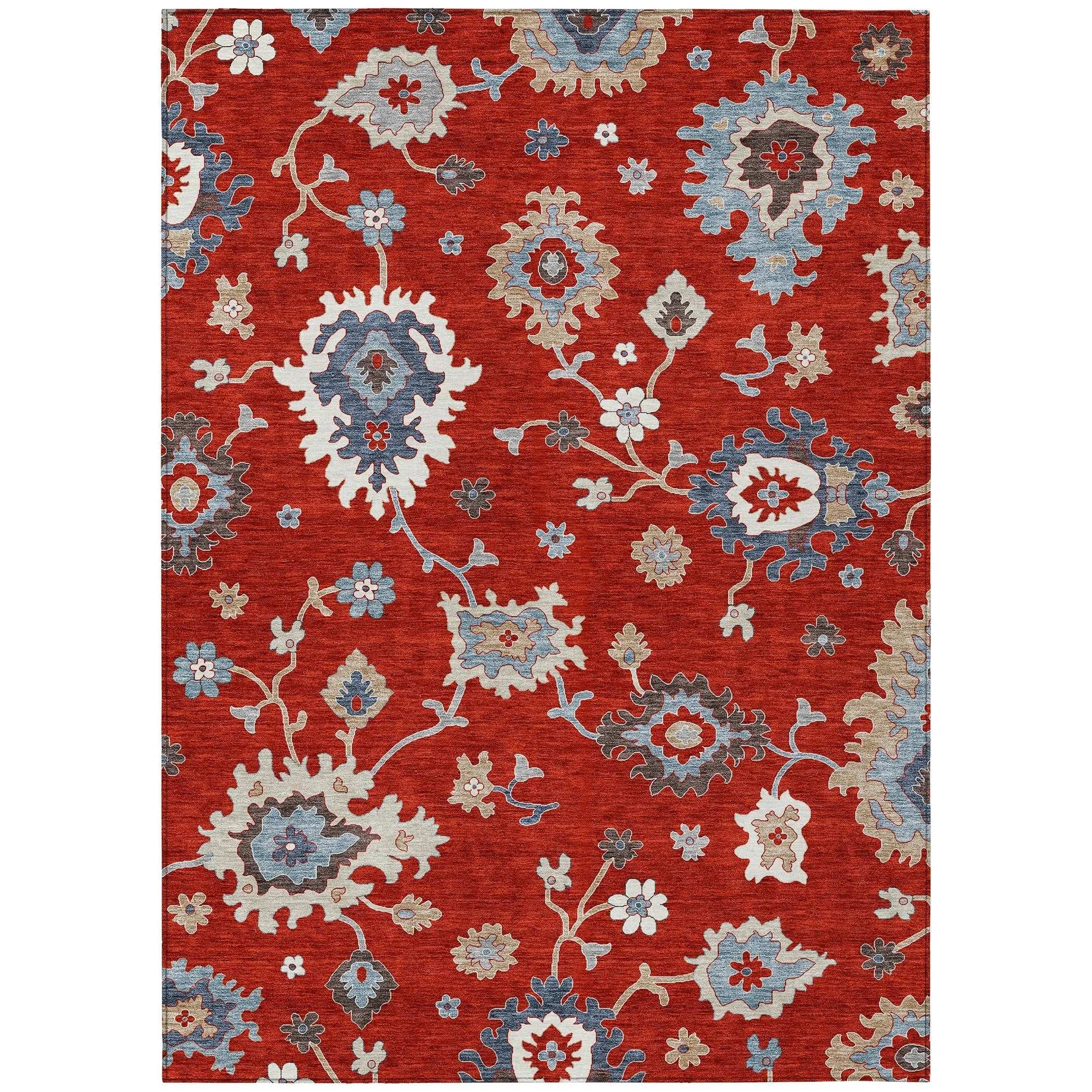 Machine Washable Indoor/ Outdoor Chantille Kashan Traditonal Rug