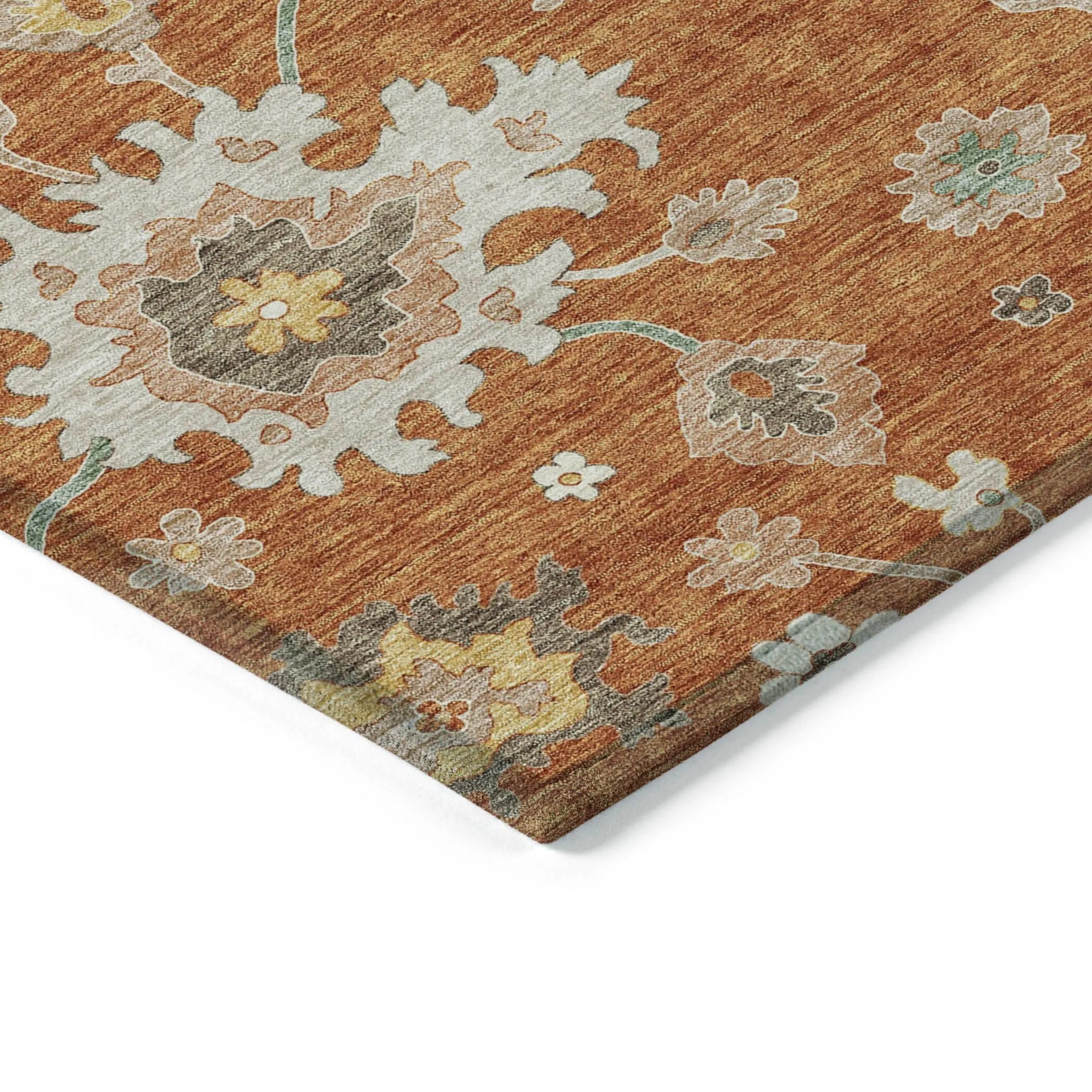 Machine Washable Indoor/ Outdoor Chantille Kashan Traditonal Rug
