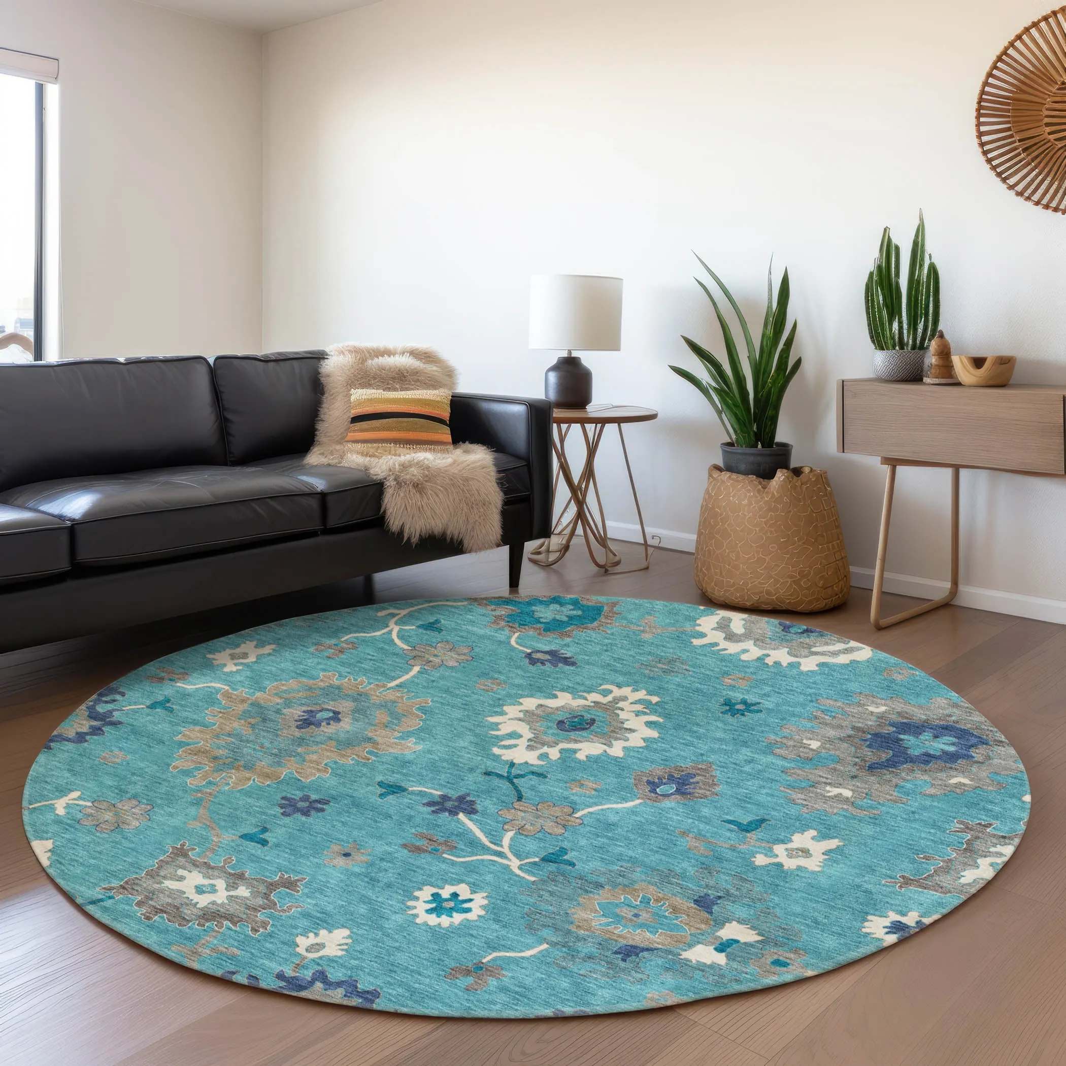Machine Washable Indoor/ Outdoor Chantille Kashan Traditonal Rug