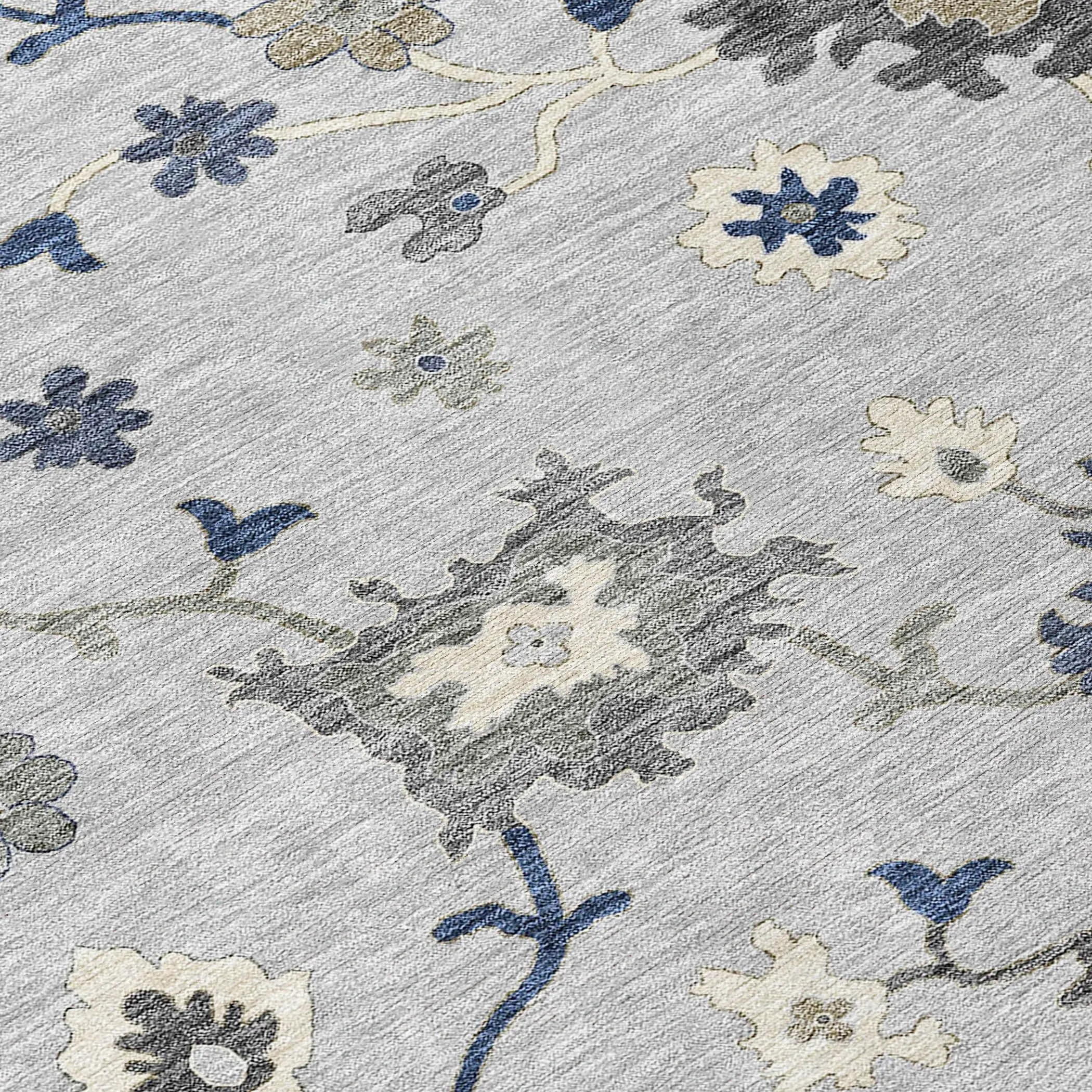 Machine Washable Indoor/ Outdoor Chantille Kashan Traditonal Rug